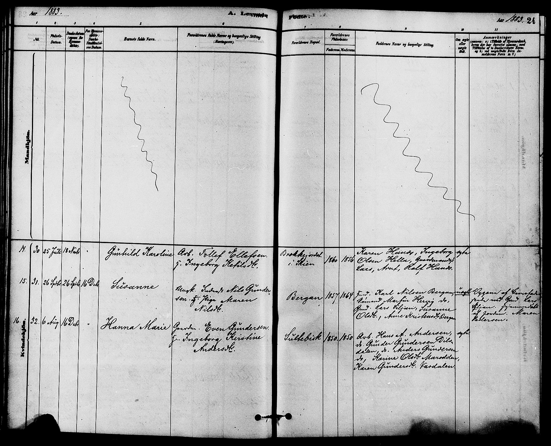 Solum kirkebøker, SAKO/A-306/F/Fb/L0001: Parish register (official) no. II 1, 1877-1892, p. 24
