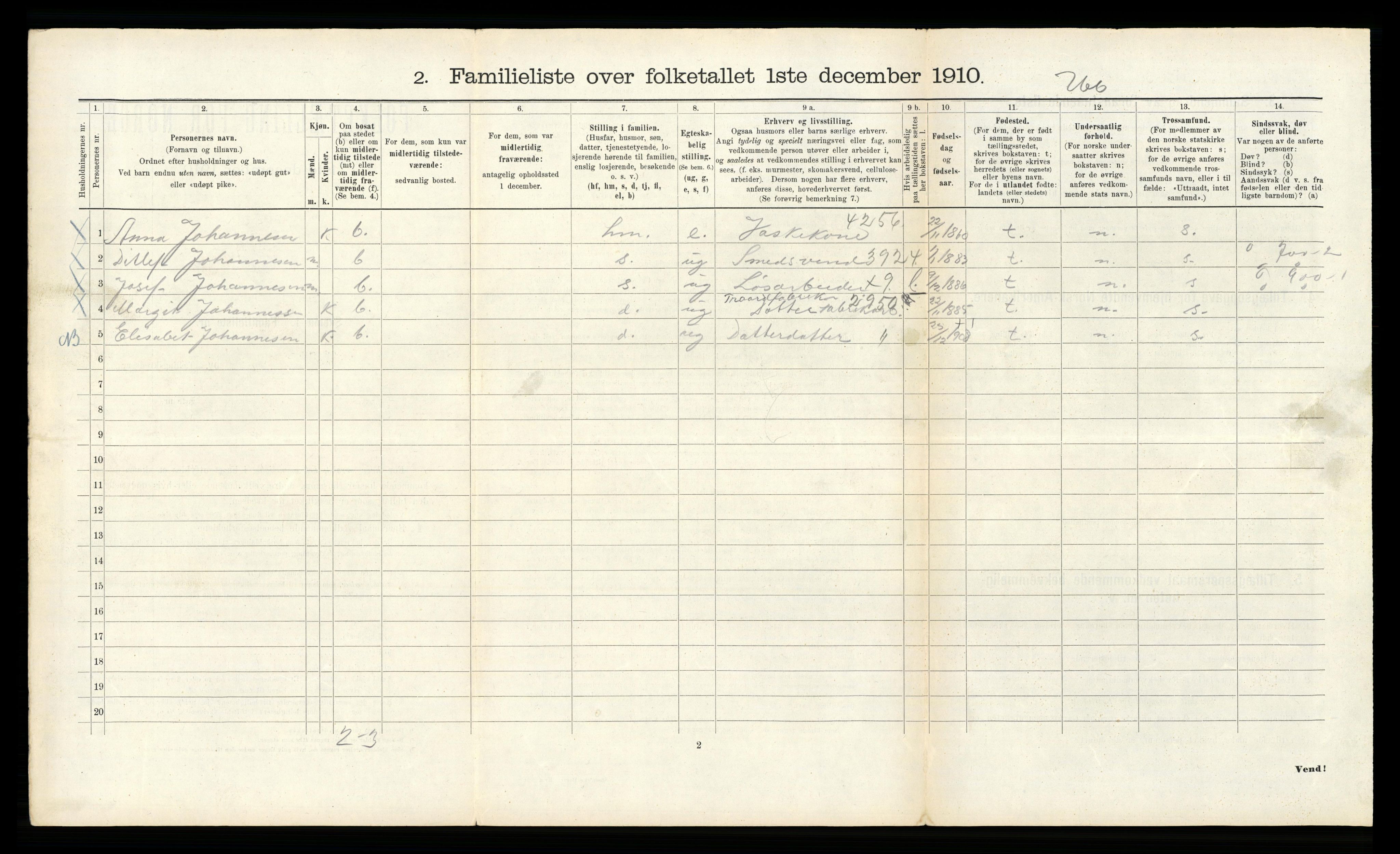 RA, 1910 census for Bergen, 1910, p. 30112