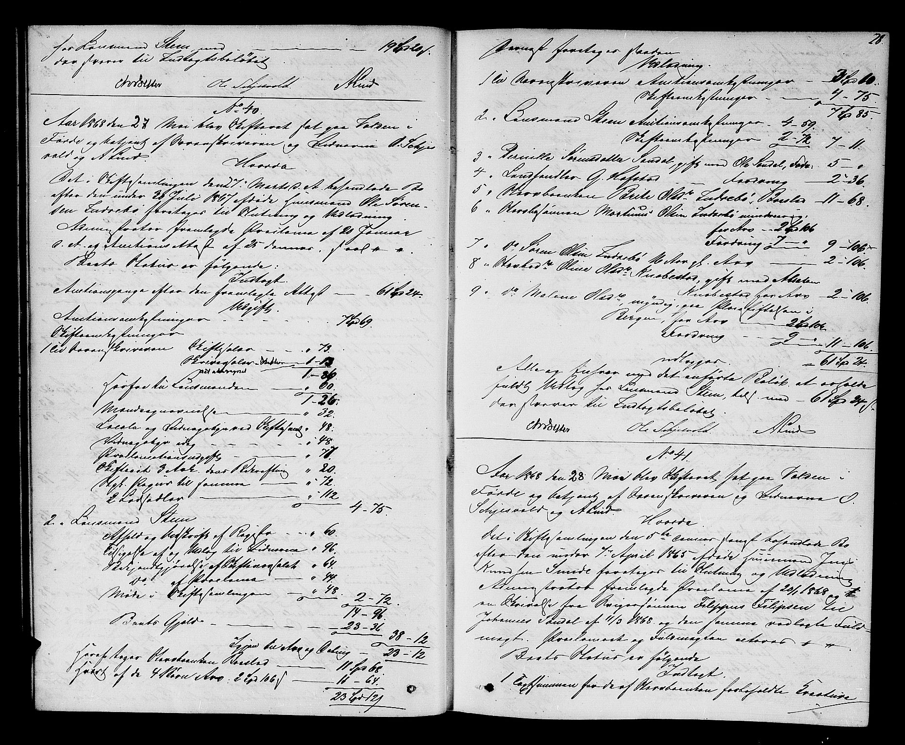 Sunnfjord tingrett, AV/SAB-A-3201/1/H/Hd/L0004: Skifteutlodningsprotokoll, 1868-1874, p. 27b-28a