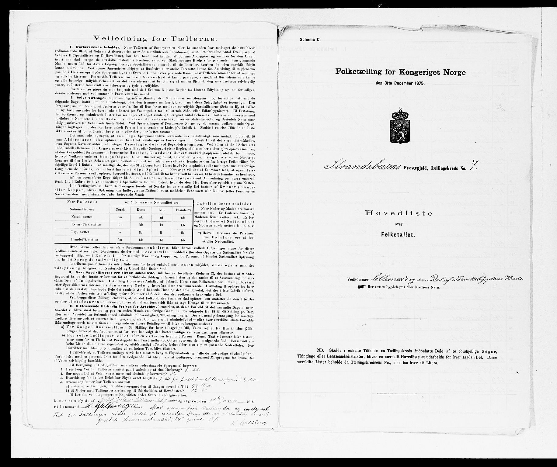 SAB, 1875 census for 1226P Strandebarm, 1875, p. 20