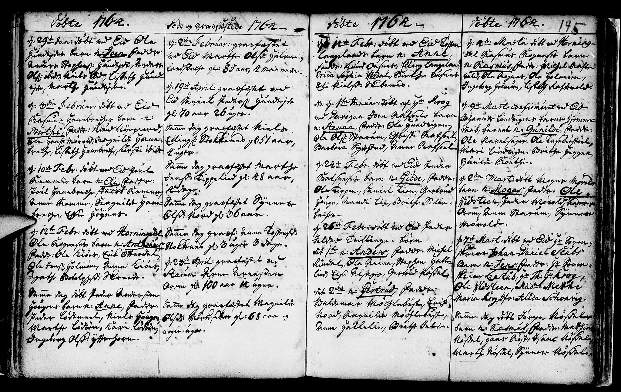 Eid sokneprestembete, AV/SAB-A-82301/H/Haa/Haaa/L0002: Parish register (official) no. A 2, 1741-1769, p. 145