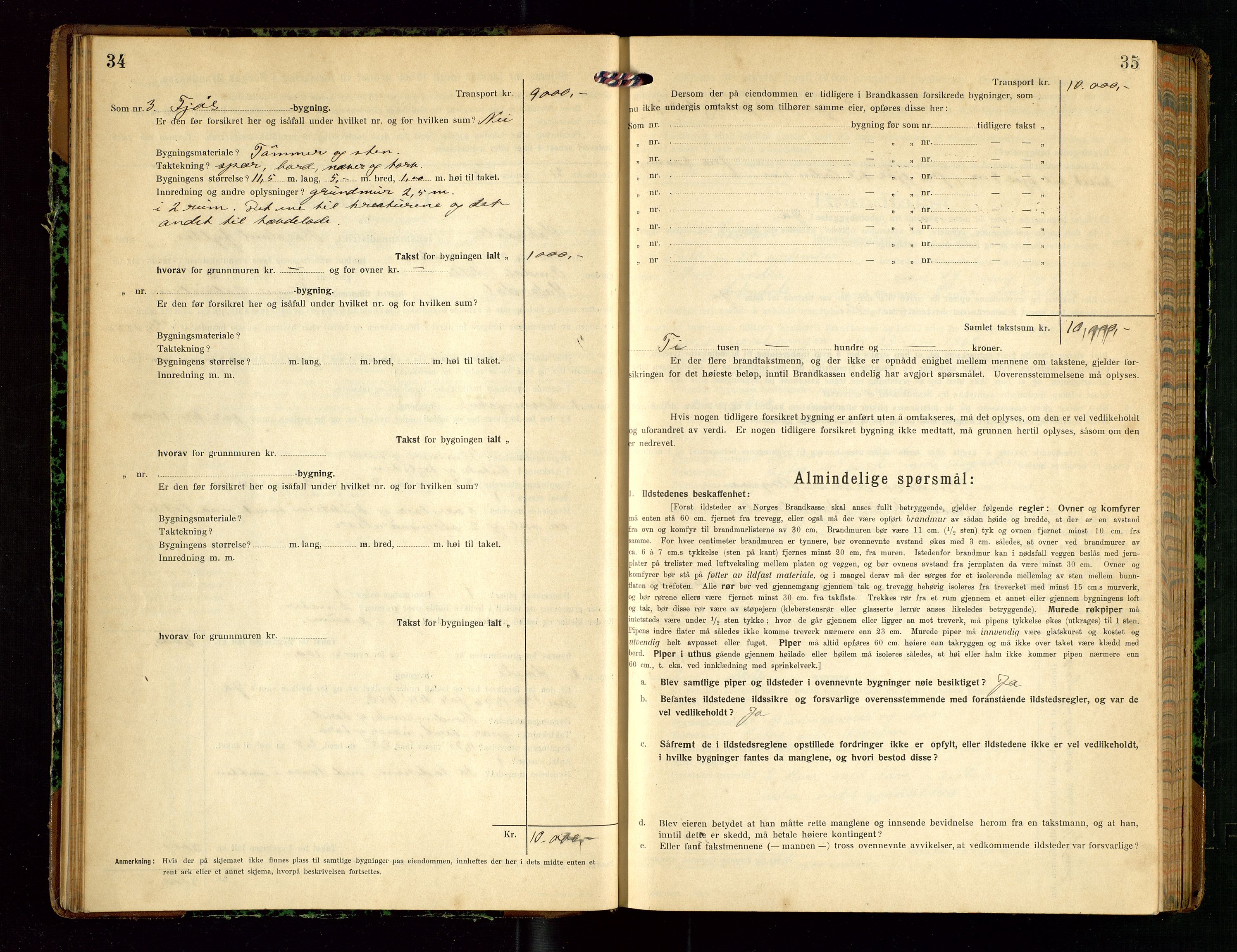 Sokndal lensmannskontor, AV/SAST-A-100417/Gob/L0005: "Brandtakst-Protokol", 1920-1924, p. 34-35