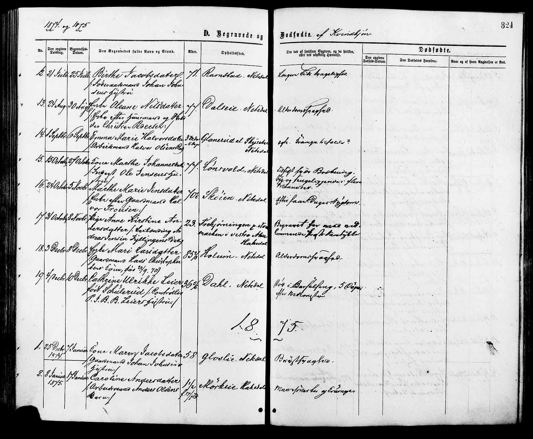 Nittedal prestekontor Kirkebøker, AV/SAO-A-10365a/F/Fa/L0006: Parish register (official) no. I 6, 1863-1878, p. 324