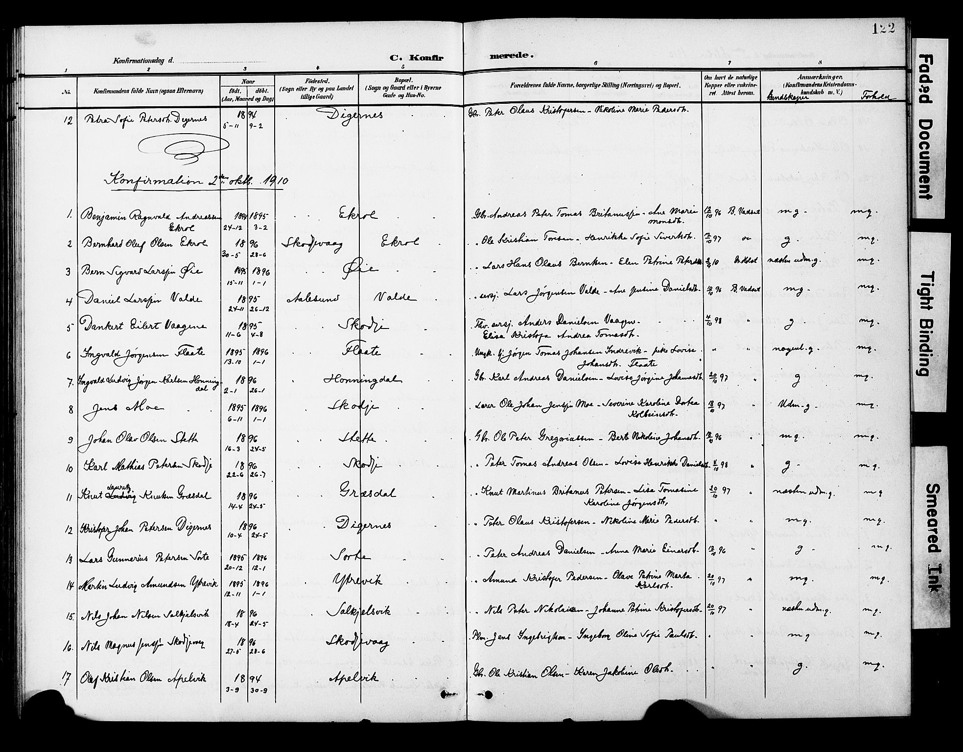 Ministerialprotokoller, klokkerbøker og fødselsregistre - Møre og Romsdal, AV/SAT-A-1454/524/L0366: Parish register (copy) no. 524C07, 1900-1931, p. 122