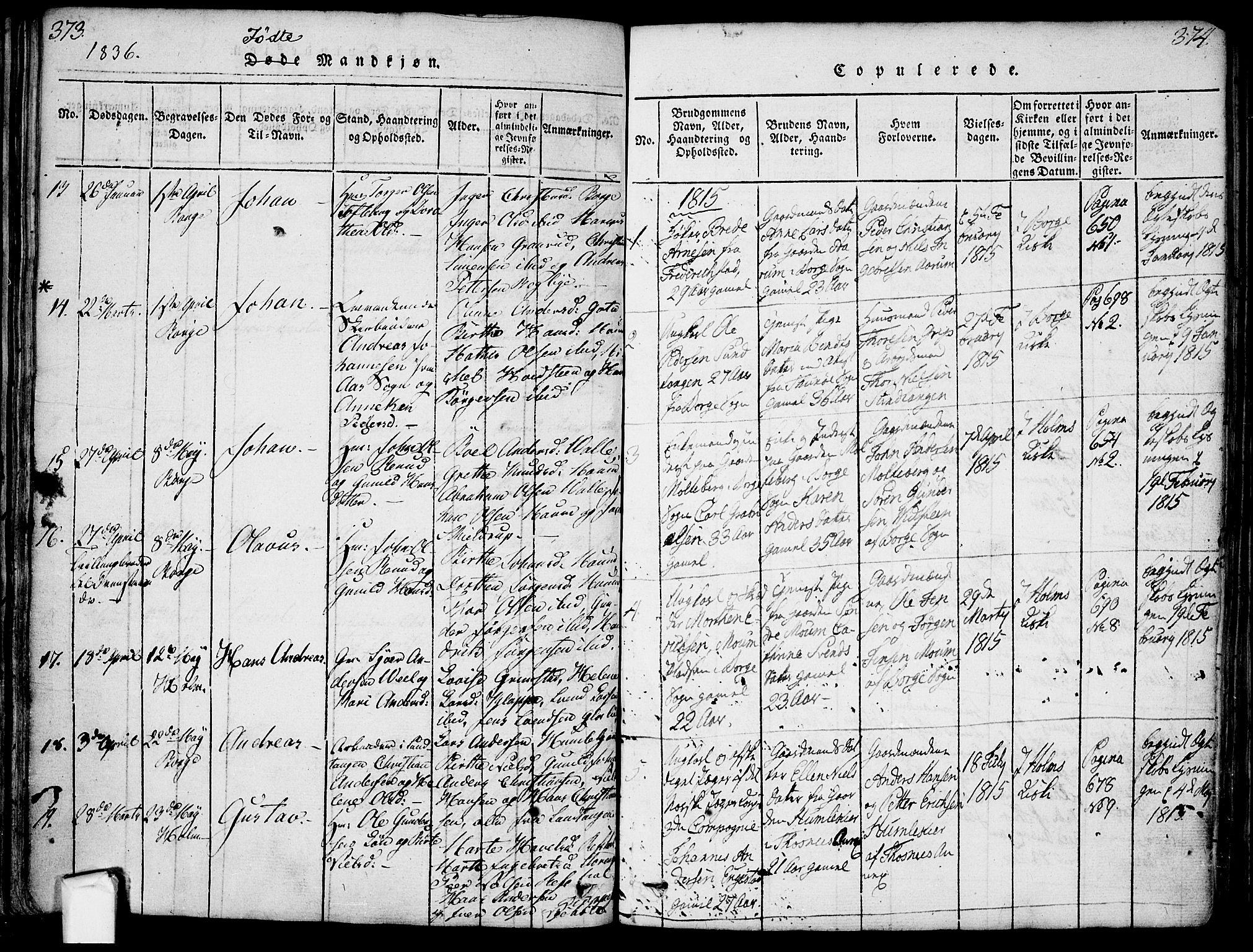 Borge prestekontor Kirkebøker, SAO/A-10903/F/Fa/L0003: Parish register (official) no. I 3, 1815-1836, p. 373-374