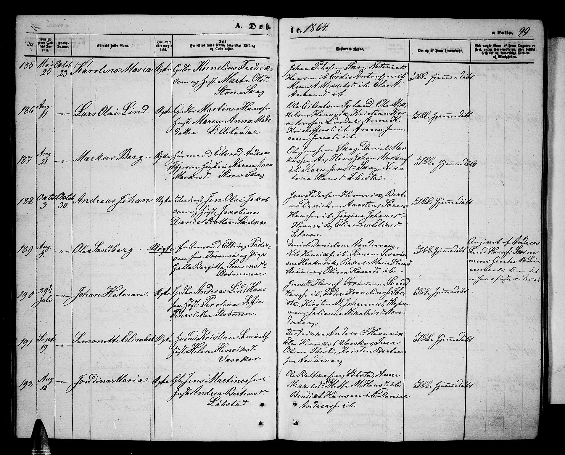Ibestad sokneprestembete, AV/SATØ-S-0077/H/Ha/Hab/L0005klokker: Parish register (copy) no. 5, 1860-1871, p. 99