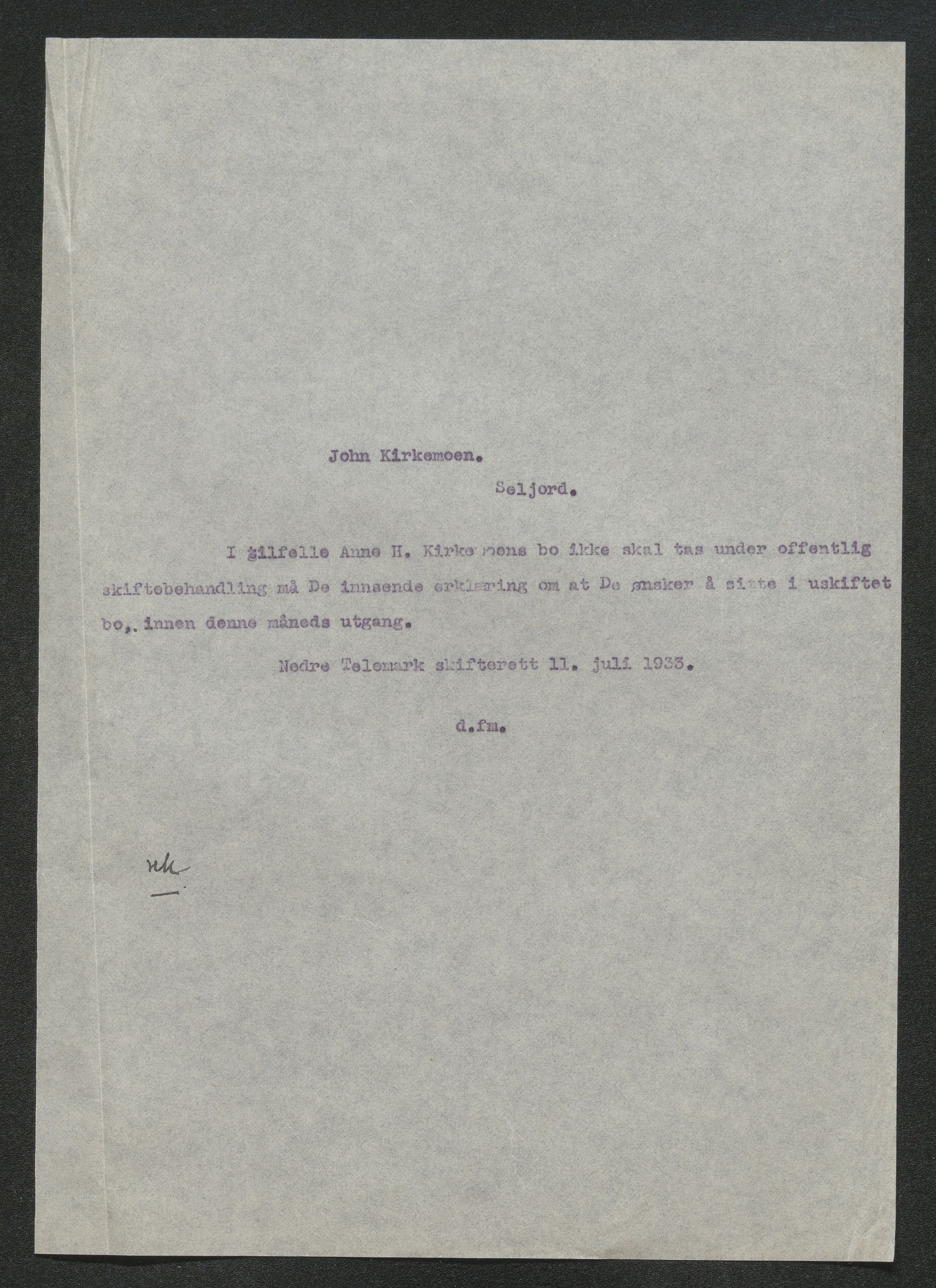 Nedre Telemark sorenskriveri, AV/SAKO-A-135/H/Ha/Hab/L0008: Dødsfallsfortegnelser
, 1931-1935, p. 821