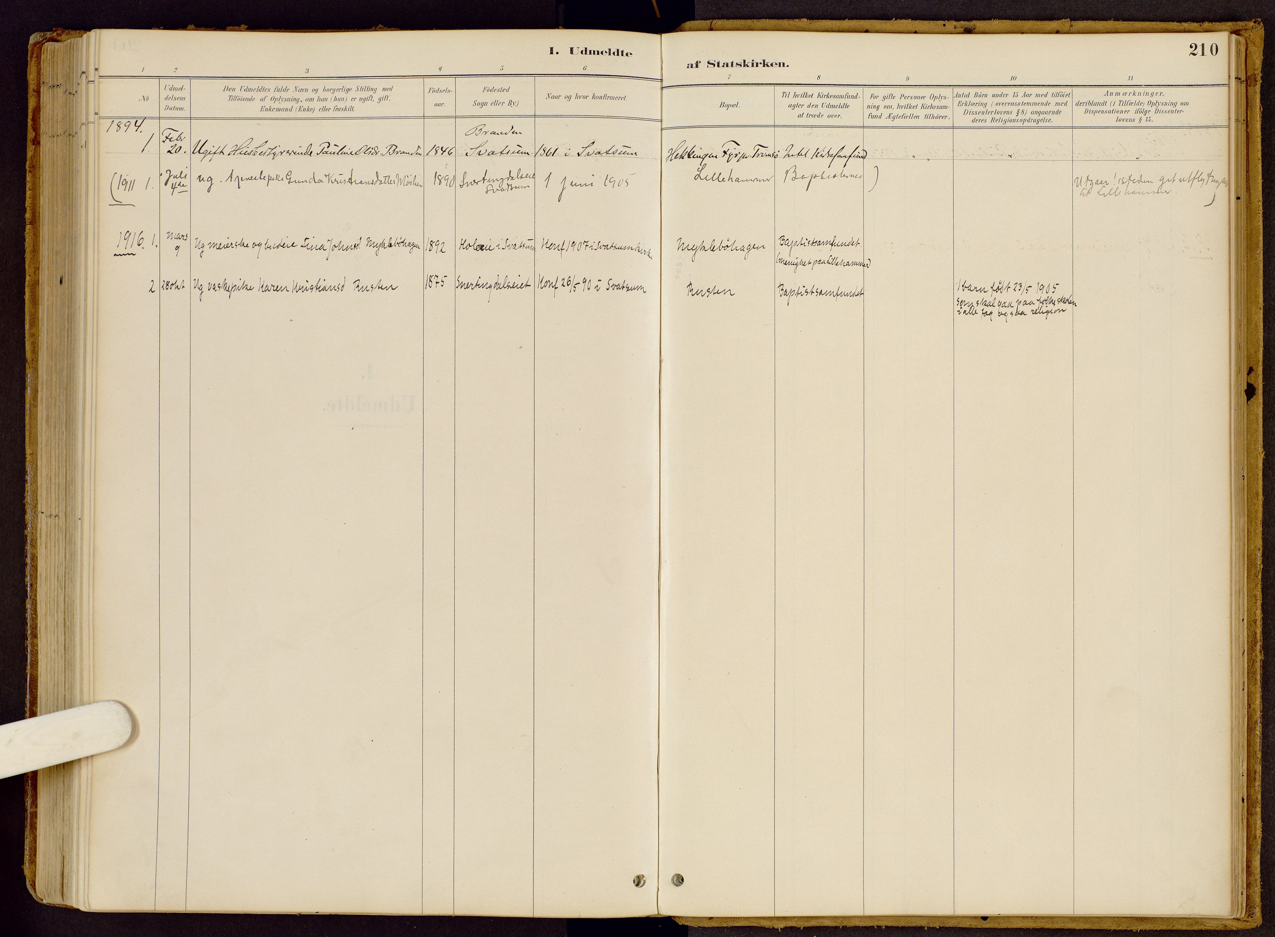 Vestre Gausdal prestekontor, SAH/PREST-094/H/Ha/Haa/L0002: Parish register (official) no. 2, 1887-1918, p. 210