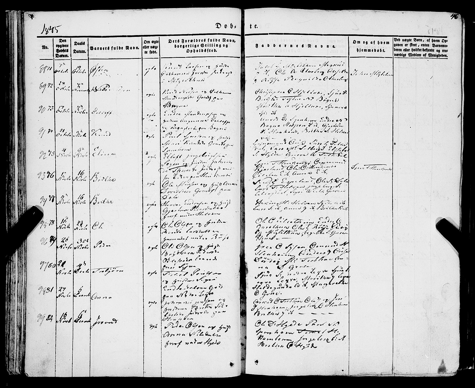 Ulvik sokneprestembete, AV/SAB-A-78801/H/Haa: Parish register (official) no. A 12, 1839-1853, p. 46