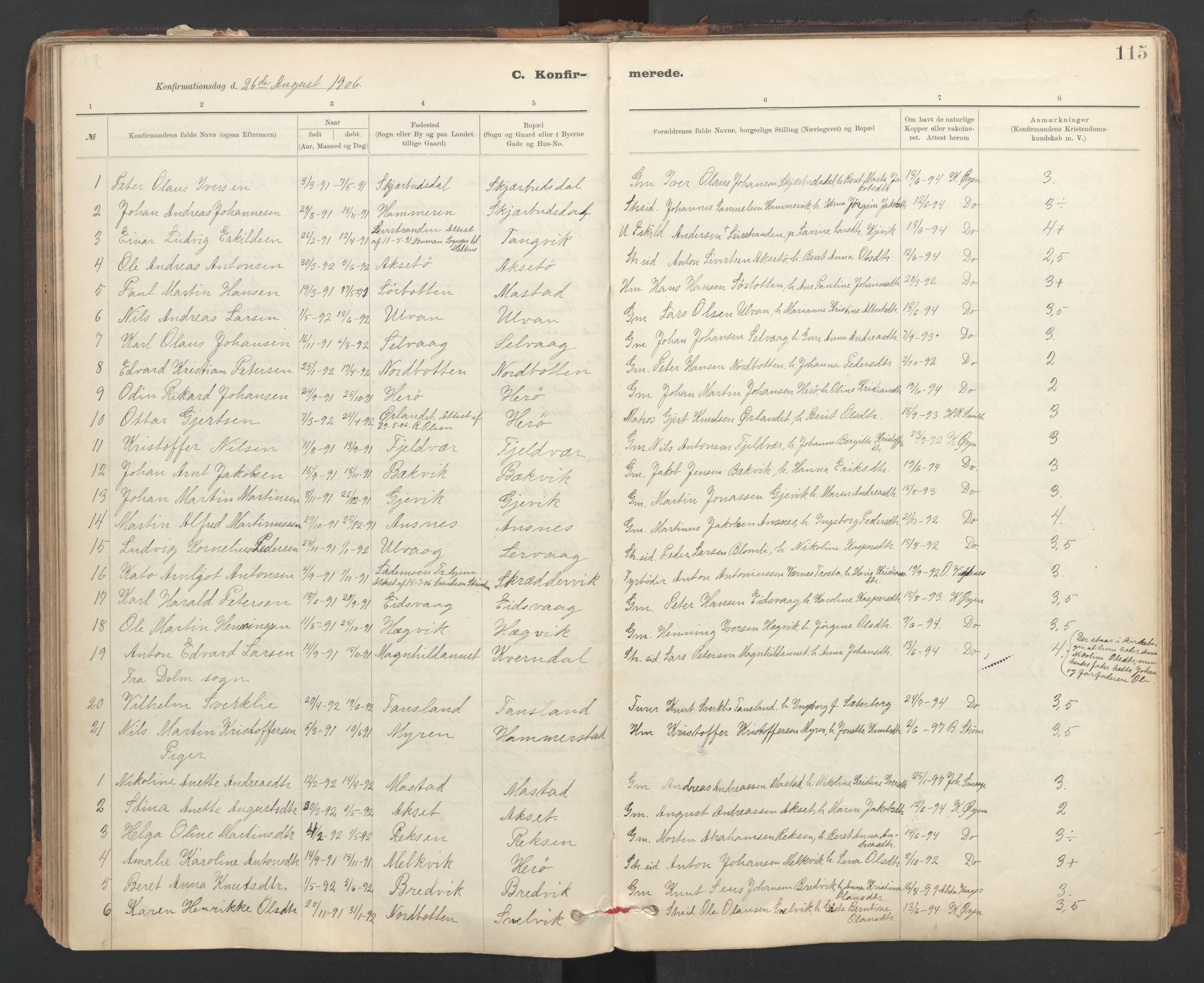 Ministerialprotokoller, klokkerbøker og fødselsregistre - Sør-Trøndelag, AV/SAT-A-1456/637/L0559: Parish register (official) no. 637A02, 1899-1923, p. 115