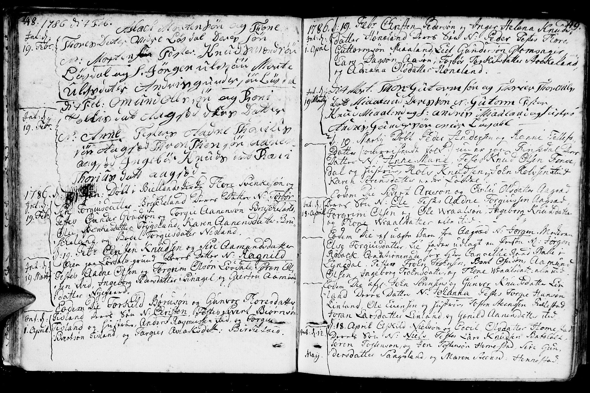 Holum sokneprestkontor, AV/SAK-1111-0022/F/Fa/Fab/L0004: Parish register (official) no. A 4, 1774-1847, p. 48-49