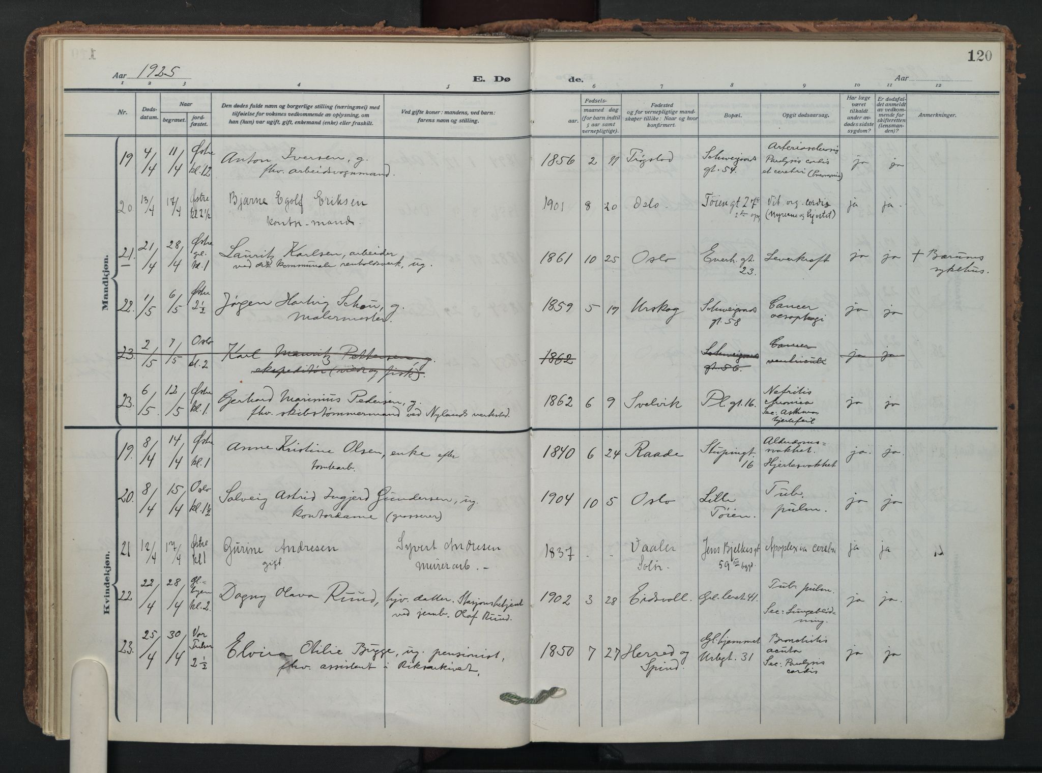 Grønland prestekontor Kirkebøker, SAO/A-10848/F/Fa/L0019: Parish register (official) no. 19, 1918-1938, p. 120