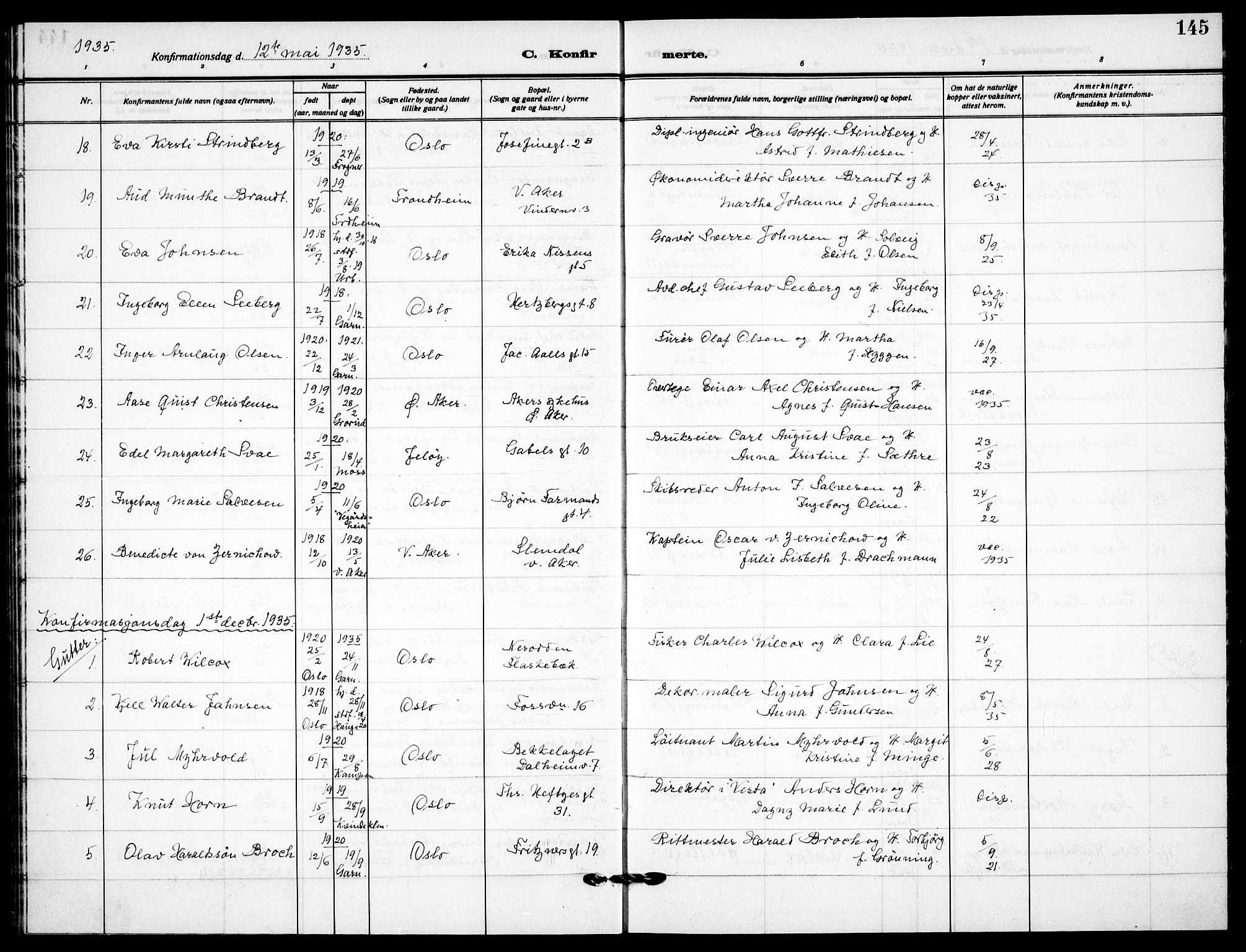 Garnisonsmenigheten Kirkebøker, AV/SAO-A-10846/F/Fa/L0017: Parish register (official) no. 17, 1926-1937, p. 145