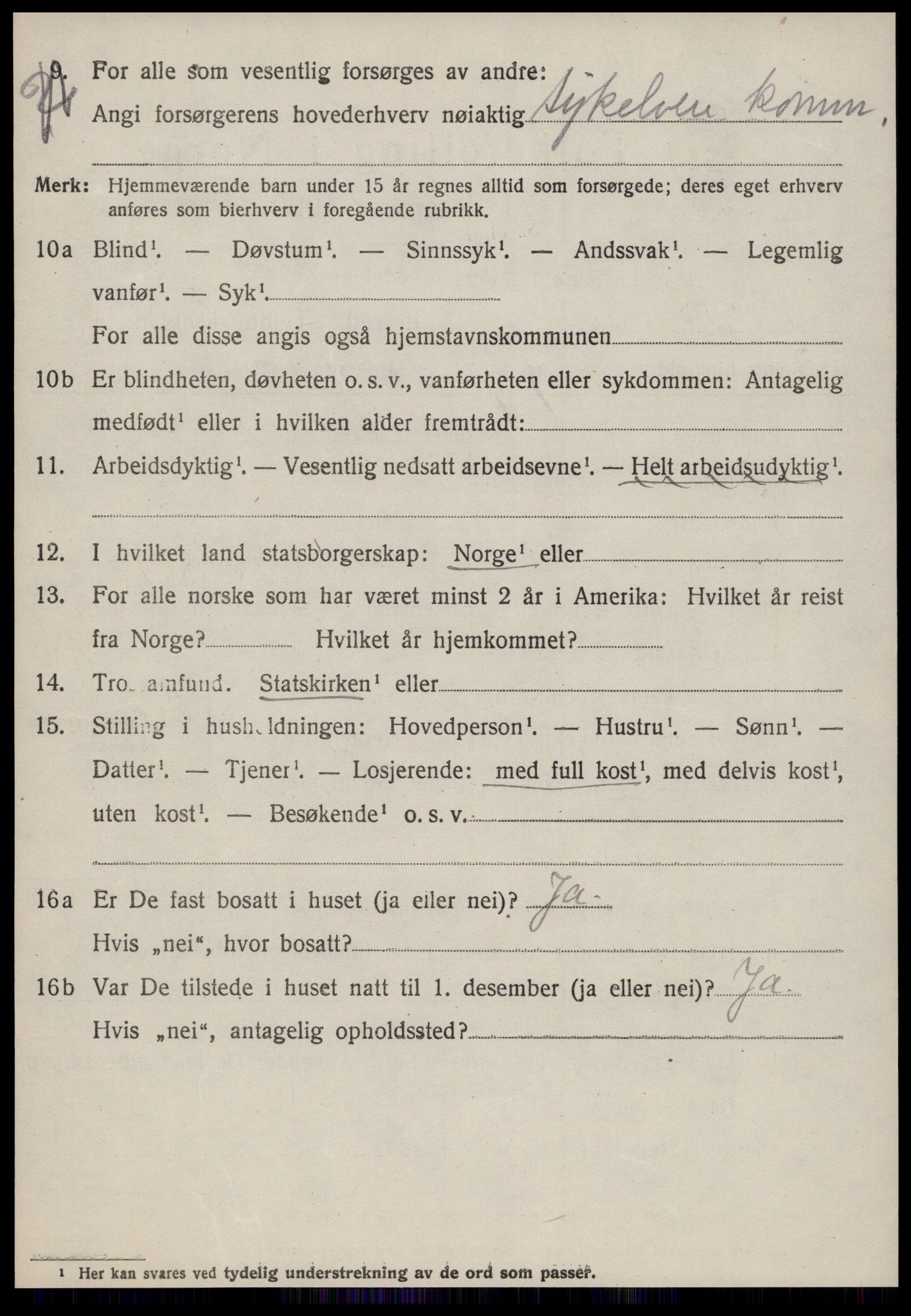 SAT, 1920 census for Sykkylven, 1920, p. 3030
