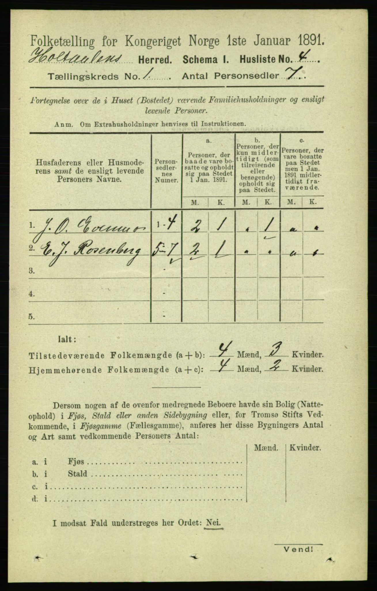 RA, 1891 census for 1645 Haltdalen, 1891, p. 19