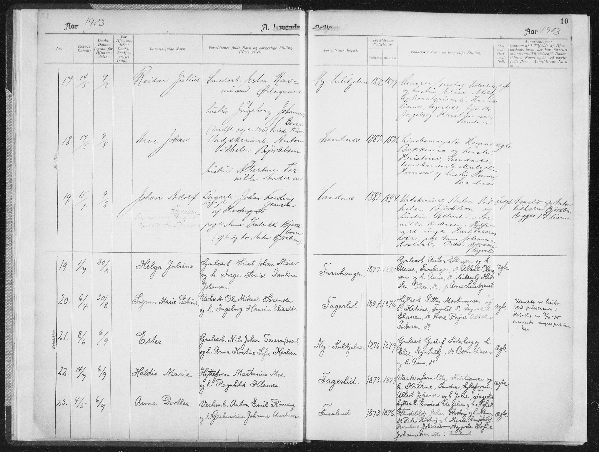 Ministerialprotokoller, klokkerbøker og fødselsregistre - Nordland, AV/SAT-A-1459/850/L0711: Curate's parish register no. 850B01, 1902-1915, p. 10