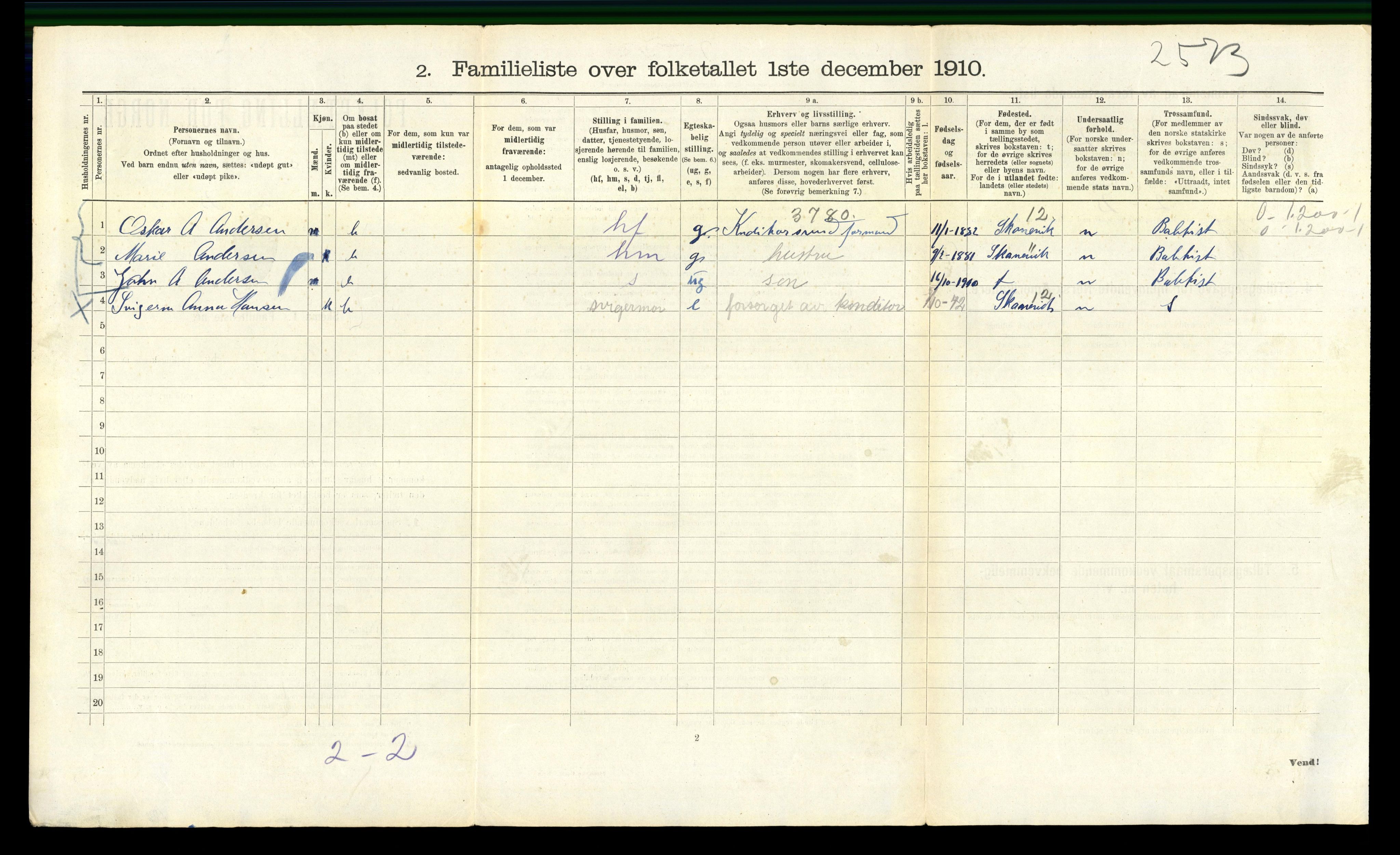 RA, 1910 census for Bergen, 1910, p. 14882