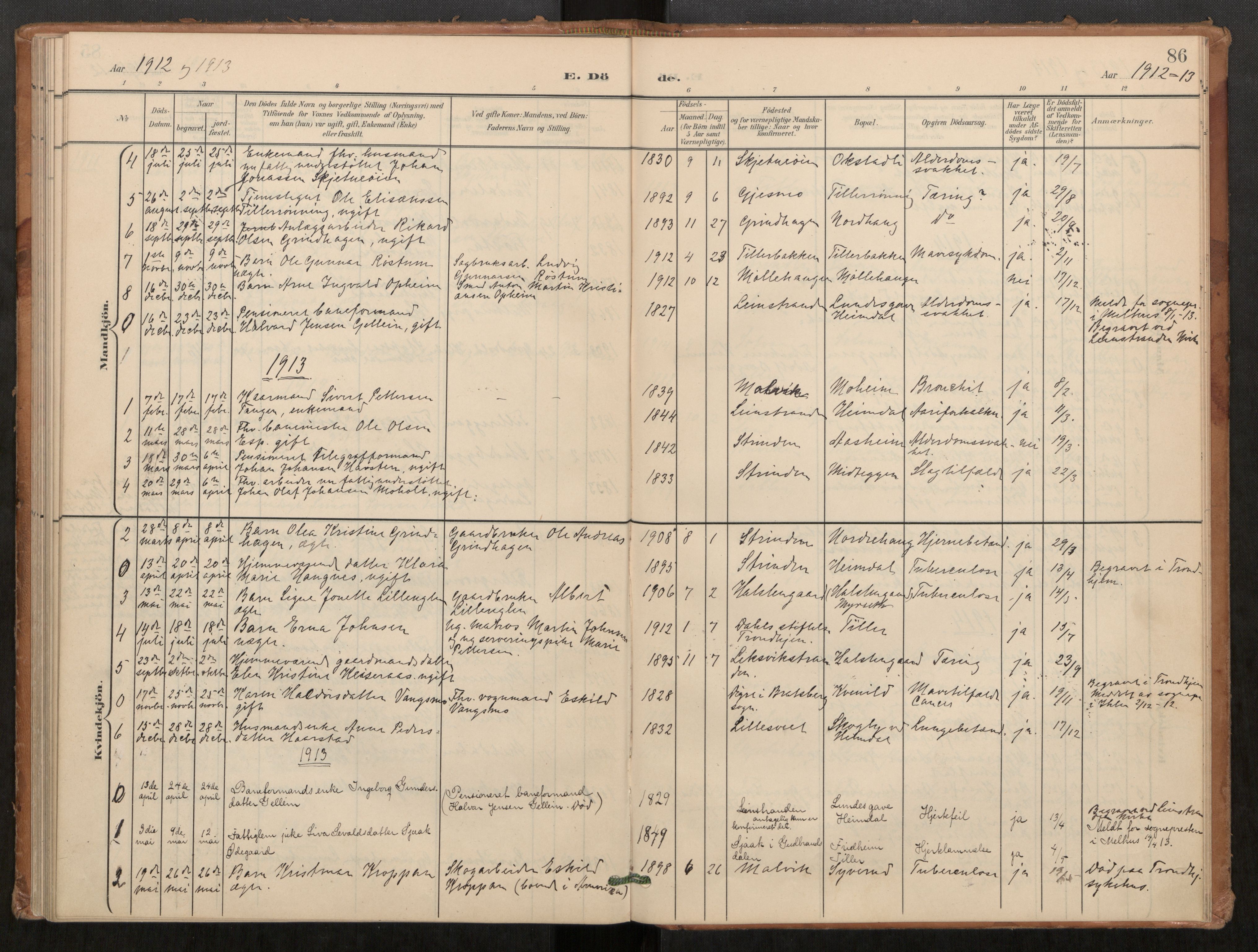 Klæbu sokneprestkontor, SAT/A-1112: Parish register (official) no. 2, 1900-1916, p. 86