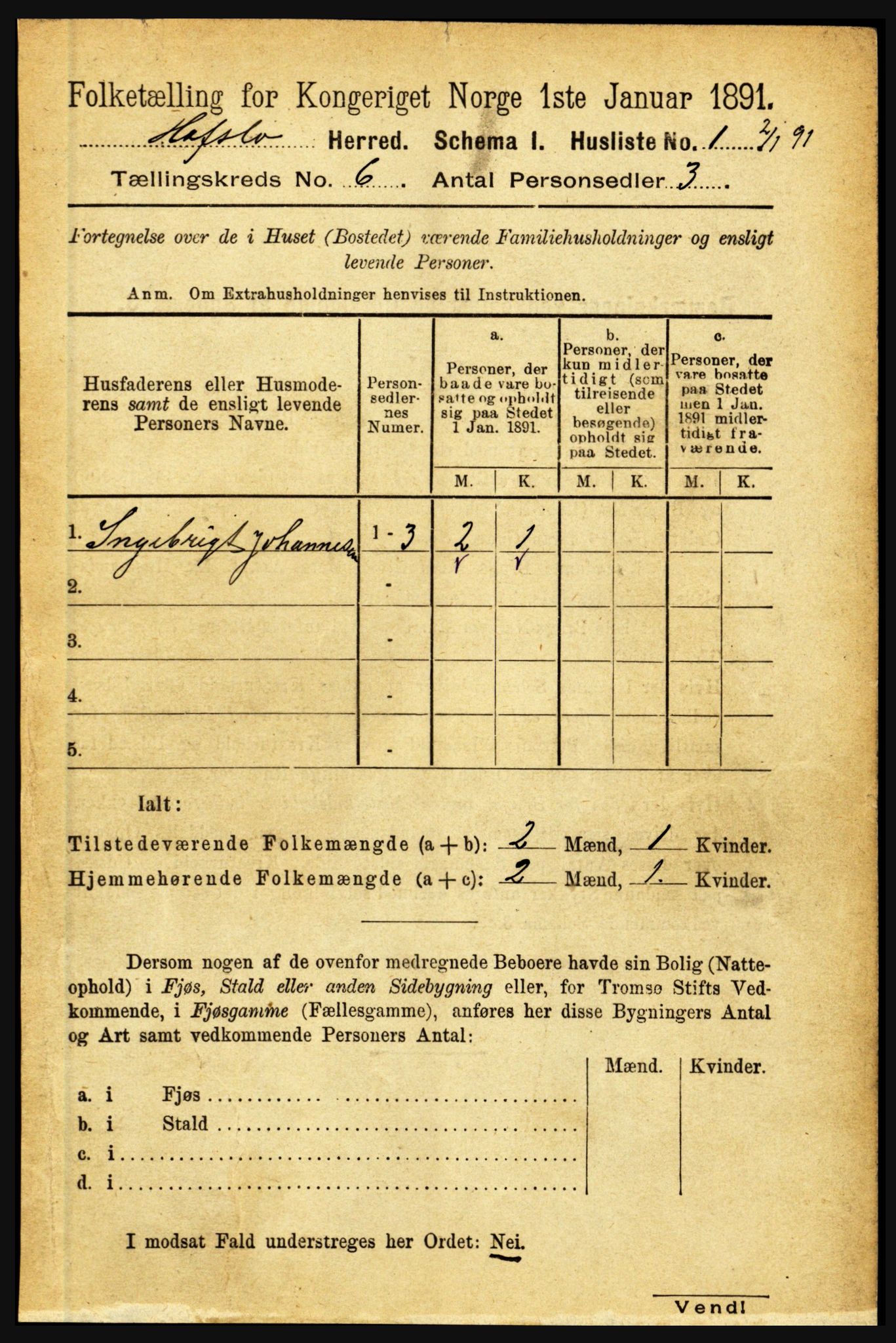 RA, 1891 census for 1425 Hafslo, 1891, p. 2270