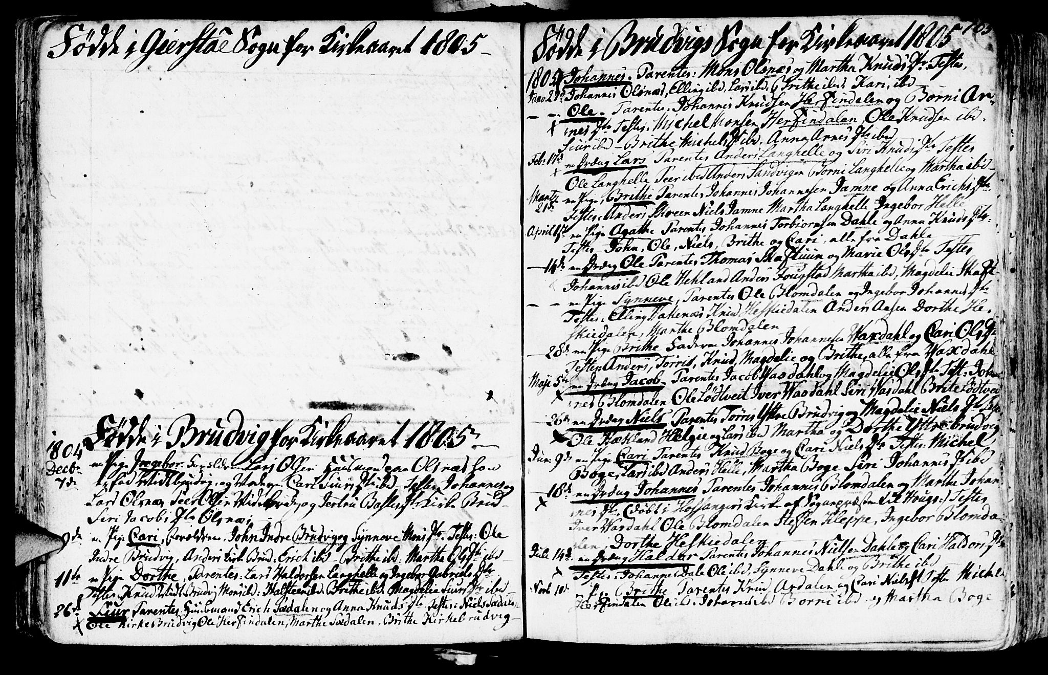 Haus sokneprestembete, AV/SAB-A-75601/H/Haa: Parish register (official) no. A 11, 1796-1816, p. 165