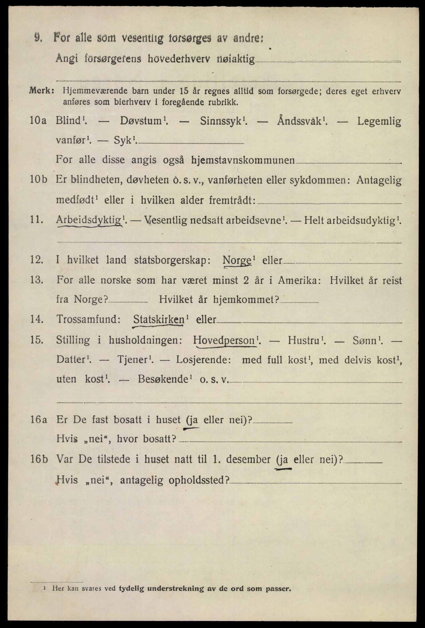 SAKO, 1920 census for Sandeherred, 1920, p. 9563