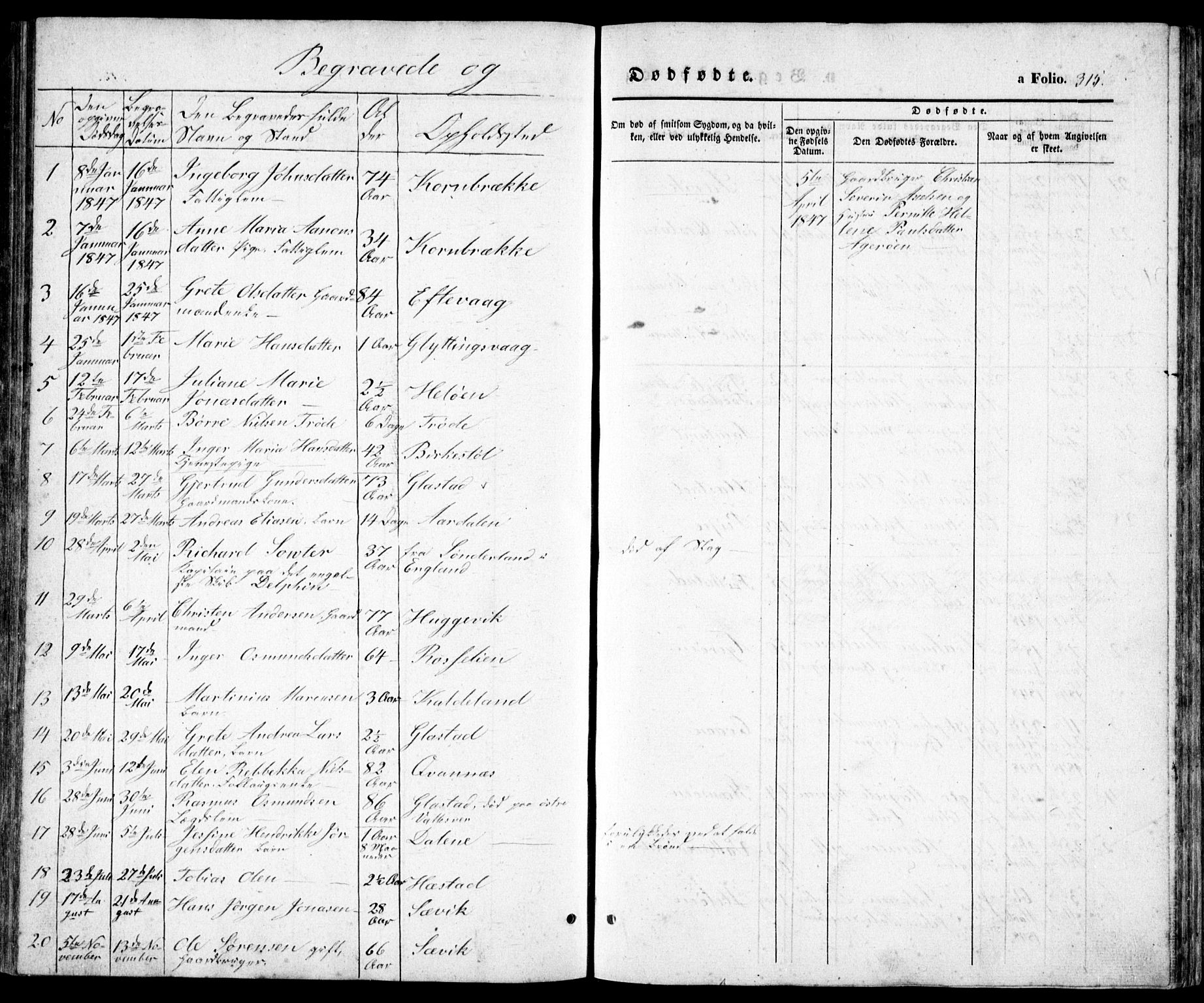 Høvåg sokneprestkontor, SAK/1111-0025/F/Fb/L0002: Parish register (copy) no. B 2, 1847-1869, p. 315