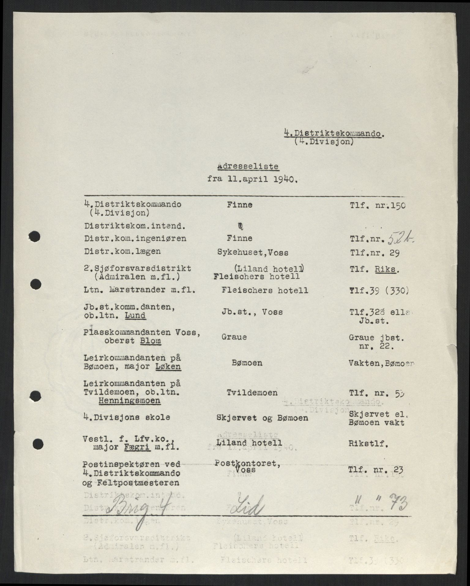 Forsvaret, Forsvarets krigshistoriske avdeling, AV/RA-RAFA-2017/Y/Yb/L0099: II-C-11-400  -  4. Divisjon., 1940, p. 71