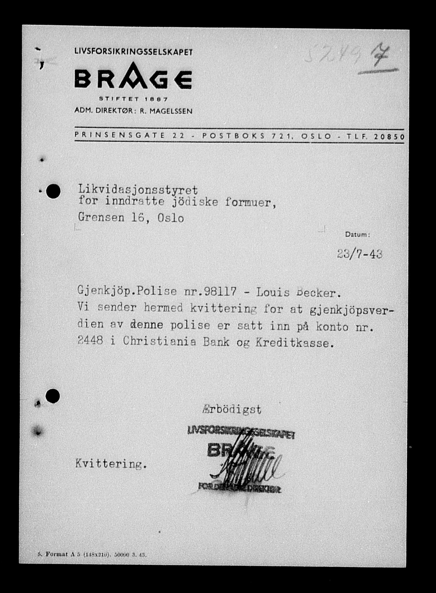 Justisdepartementet, Tilbakeføringskontoret for inndratte formuer, AV/RA-S-1564/H/Hc/Hcd/L0990: --, 1945-1947, p. 518