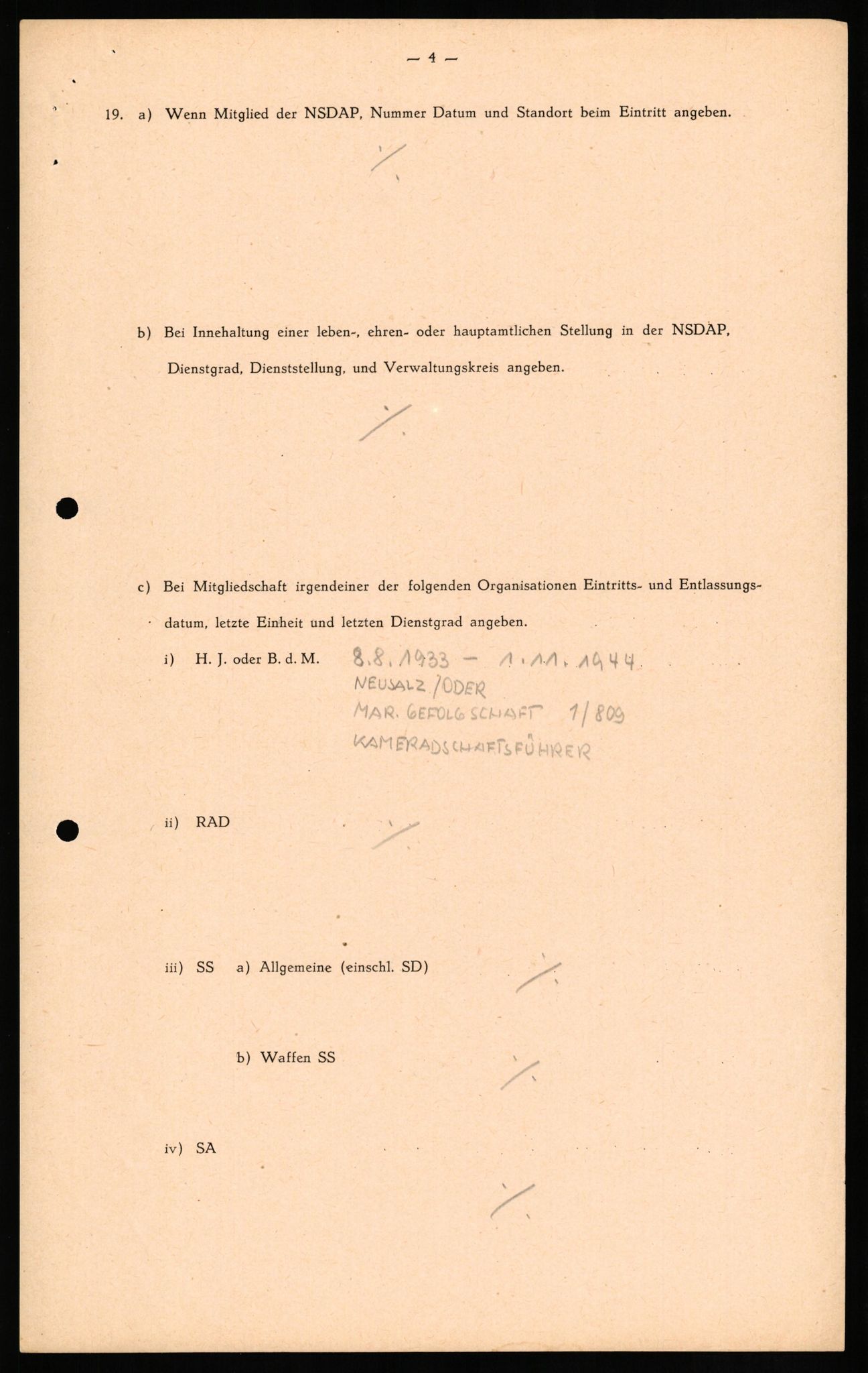 Forsvaret, Forsvarets overkommando II, AV/RA-RAFA-3915/D/Db/L0015: CI Questionaires. Tyske okkupasjonsstyrker i Norge. Tyskere., 1945-1946, p. 219