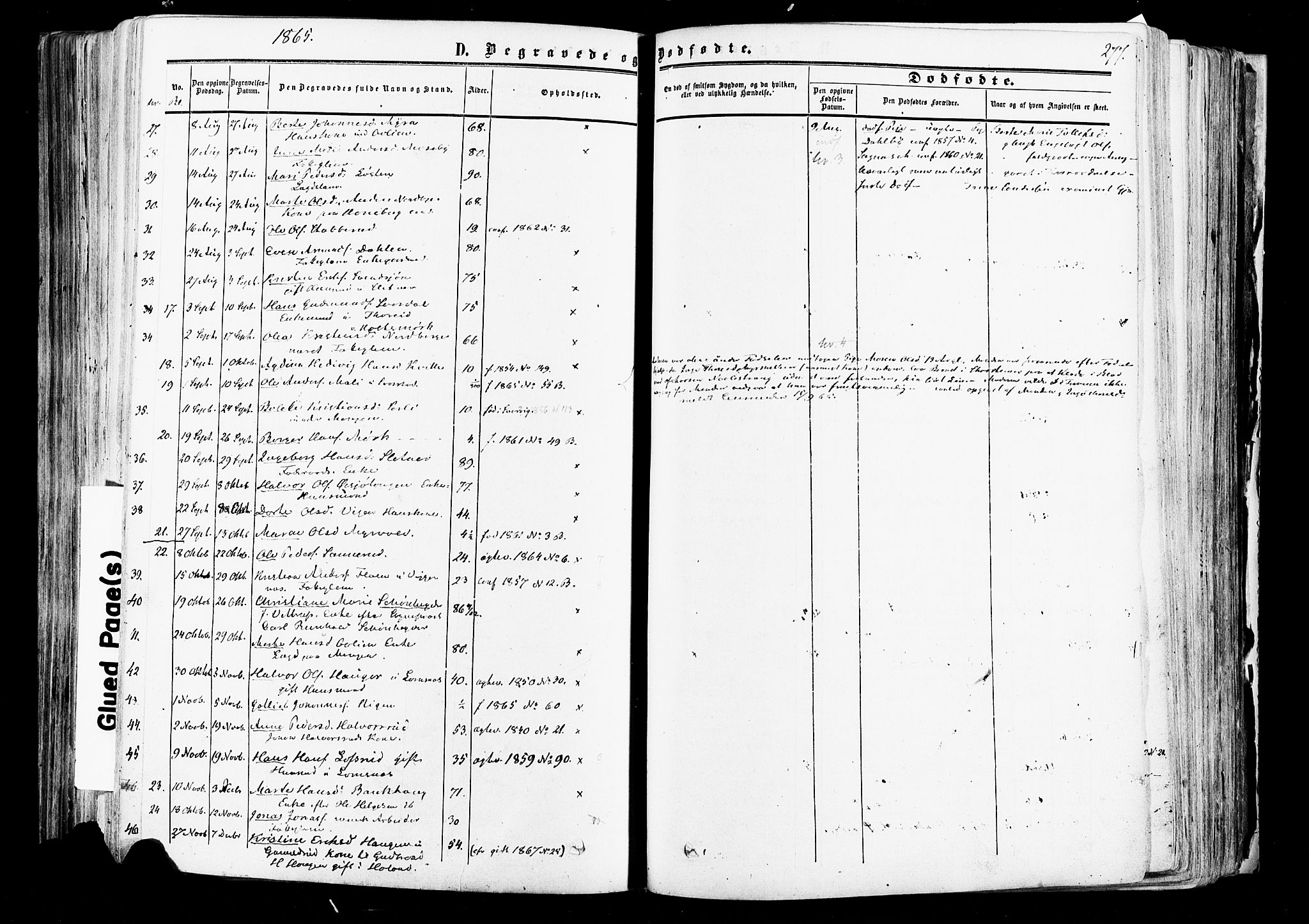 Aurskog prestekontor Kirkebøker, SAO/A-10304a/F/Fa/L0007: Parish register (official) no. I 7, 1854-1877, p. 277