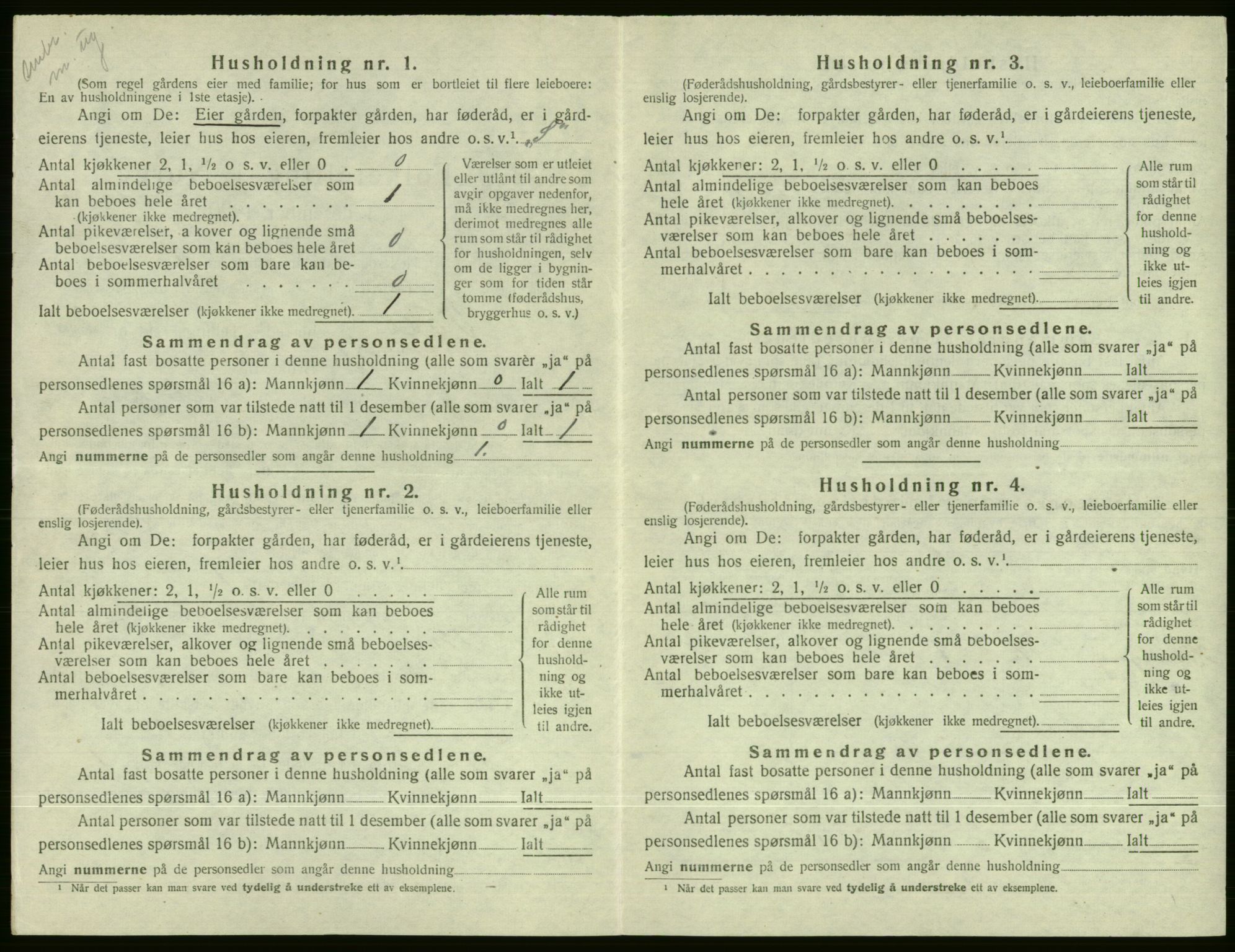 SAB, 1920 census for Voss, 1920, p. 2506