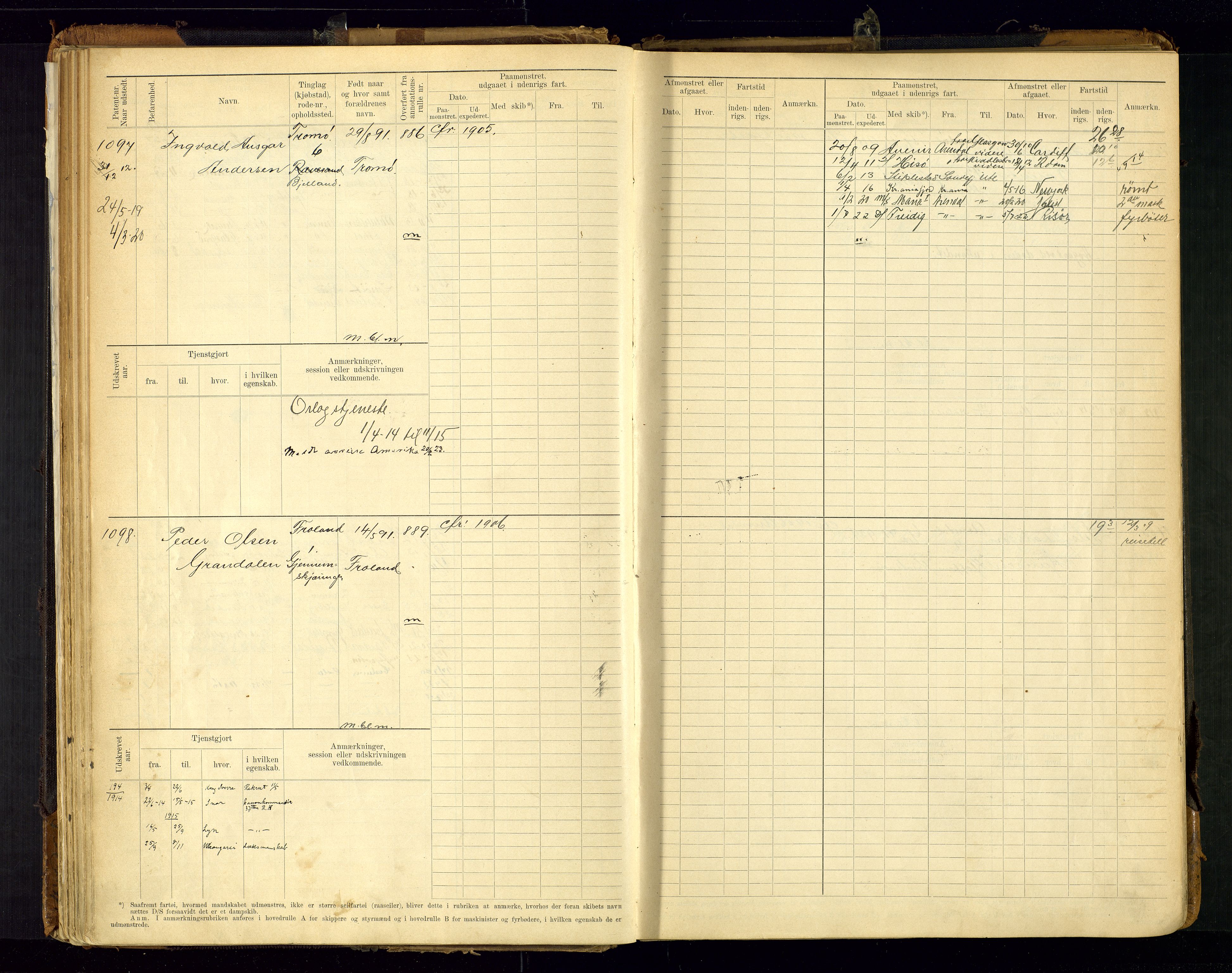 Arendal mønstringskrets, AV/SAK-2031-0012/F/Fb/L0021: Hovedrulle A nr 969-1465, S-19, 1910-1914, p. 69