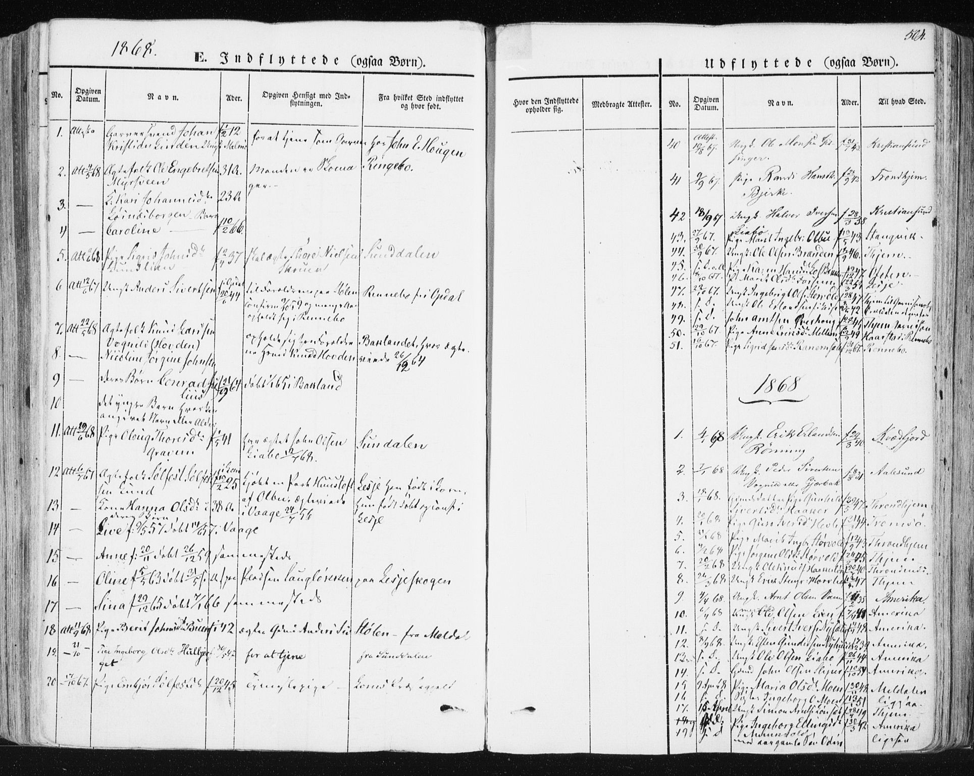 Ministerialprotokoller, klokkerbøker og fødselsregistre - Sør-Trøndelag, SAT/A-1456/678/L0899: Parish register (official) no. 678A08, 1848-1872, p. 504