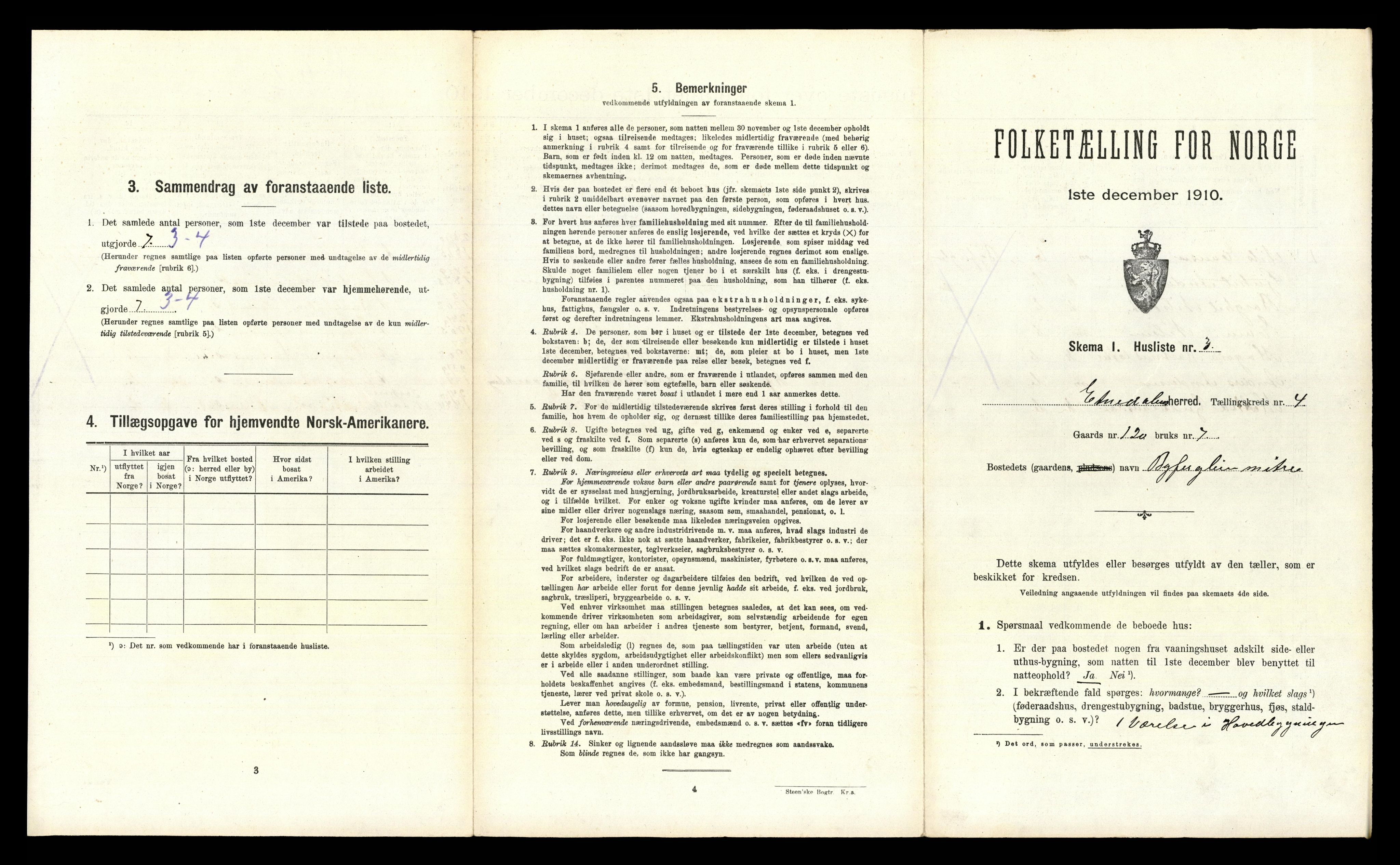 RA, 1910 census for Etnedal, 1910, p. 297