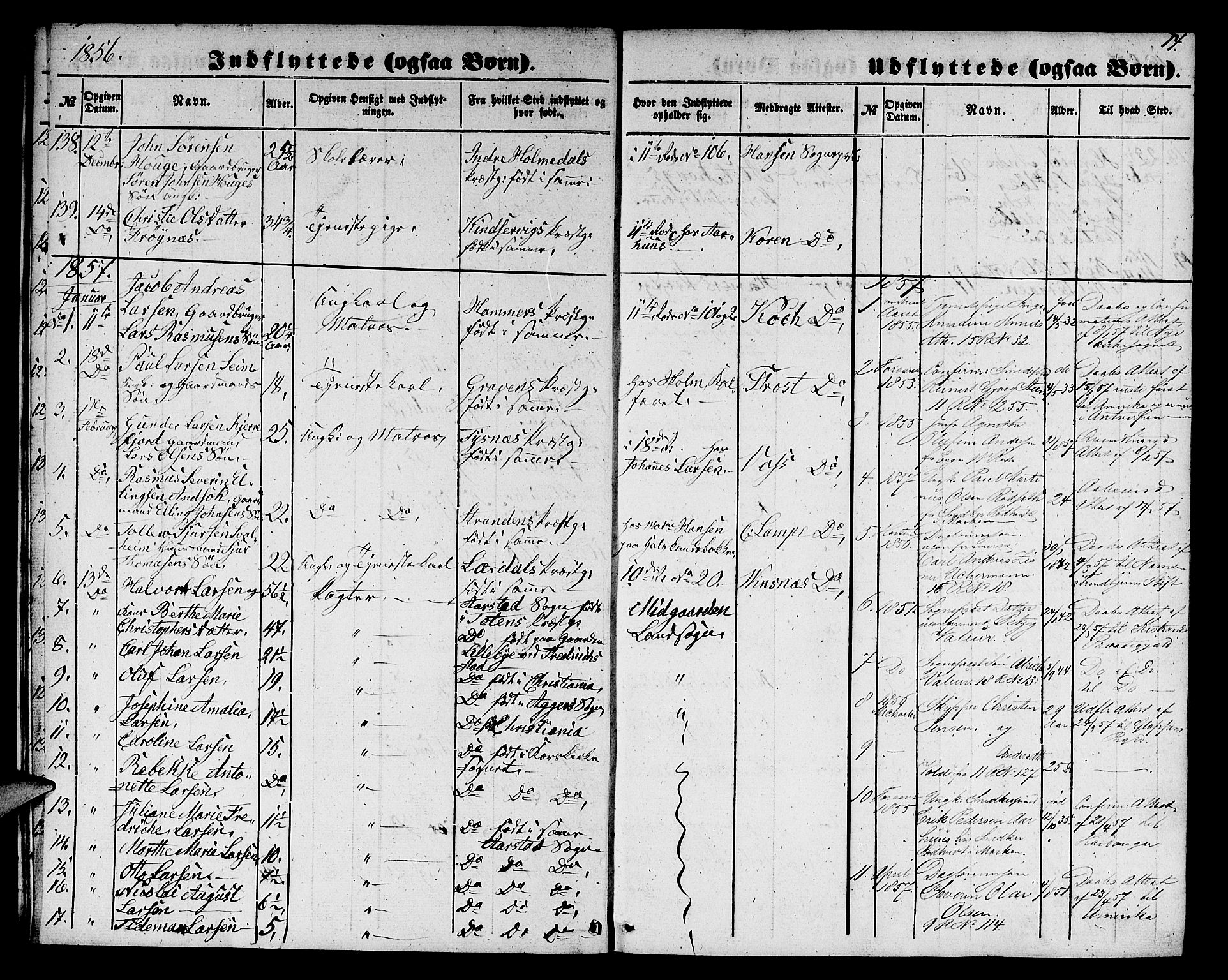 Domkirken sokneprestembete, SAB/A-74801/H/Hab/L0044: Parish register (copy) no. F 1, 1856-1879, p. 14