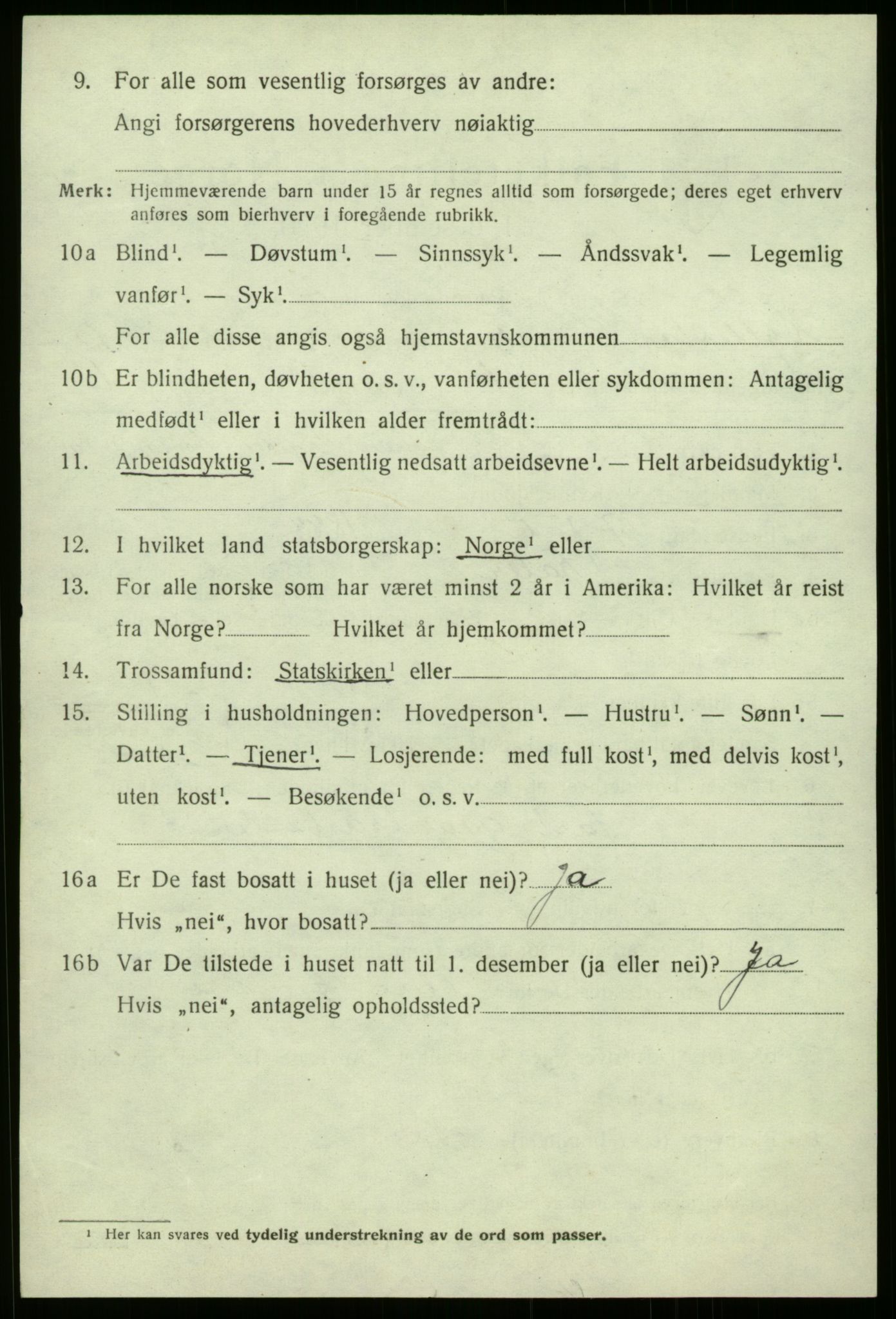 SAB, 1920 census for Hyllestad, 1920, p. 3815