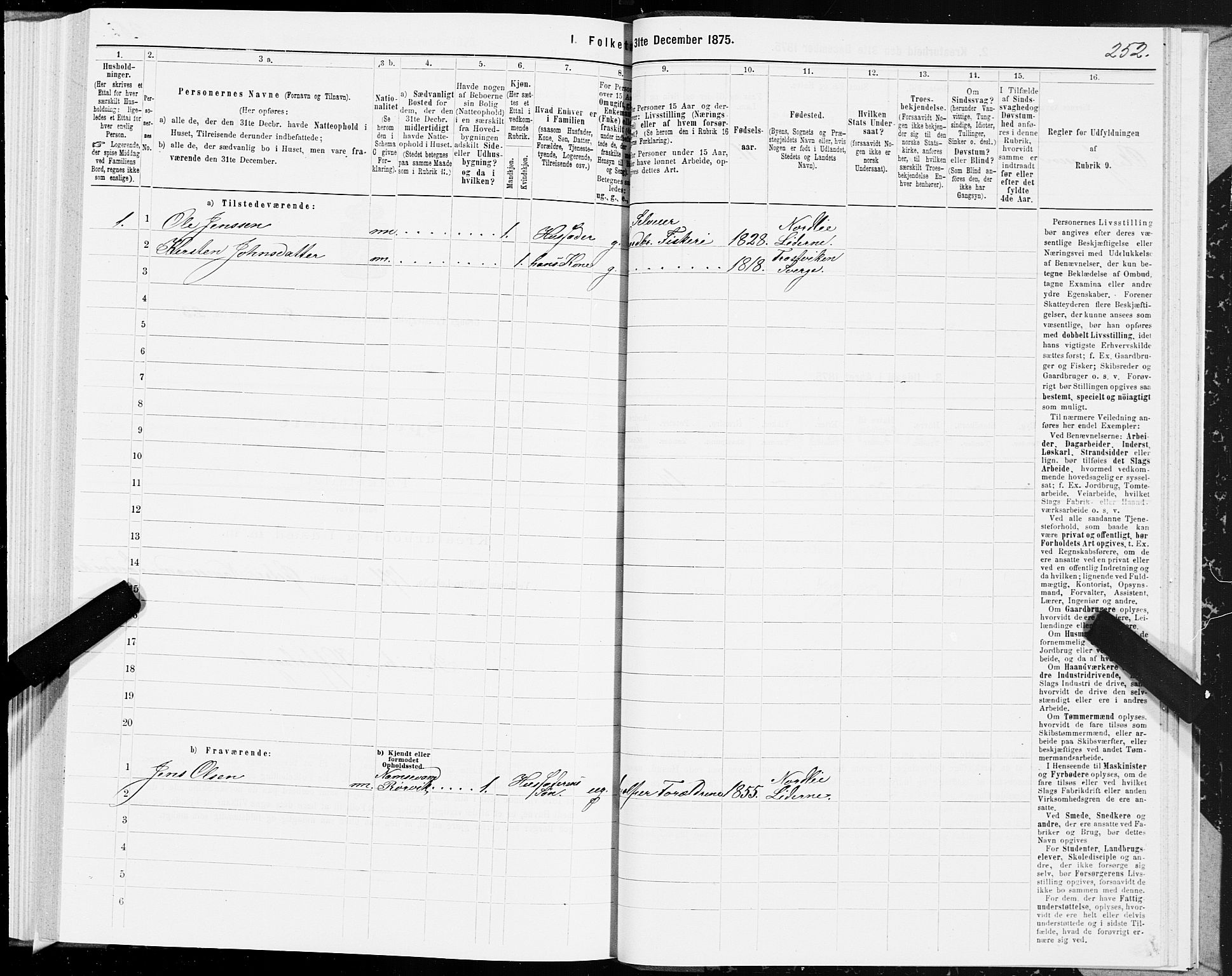 SAT, 1875 census for 1742P Grong, 1875, p. 4252