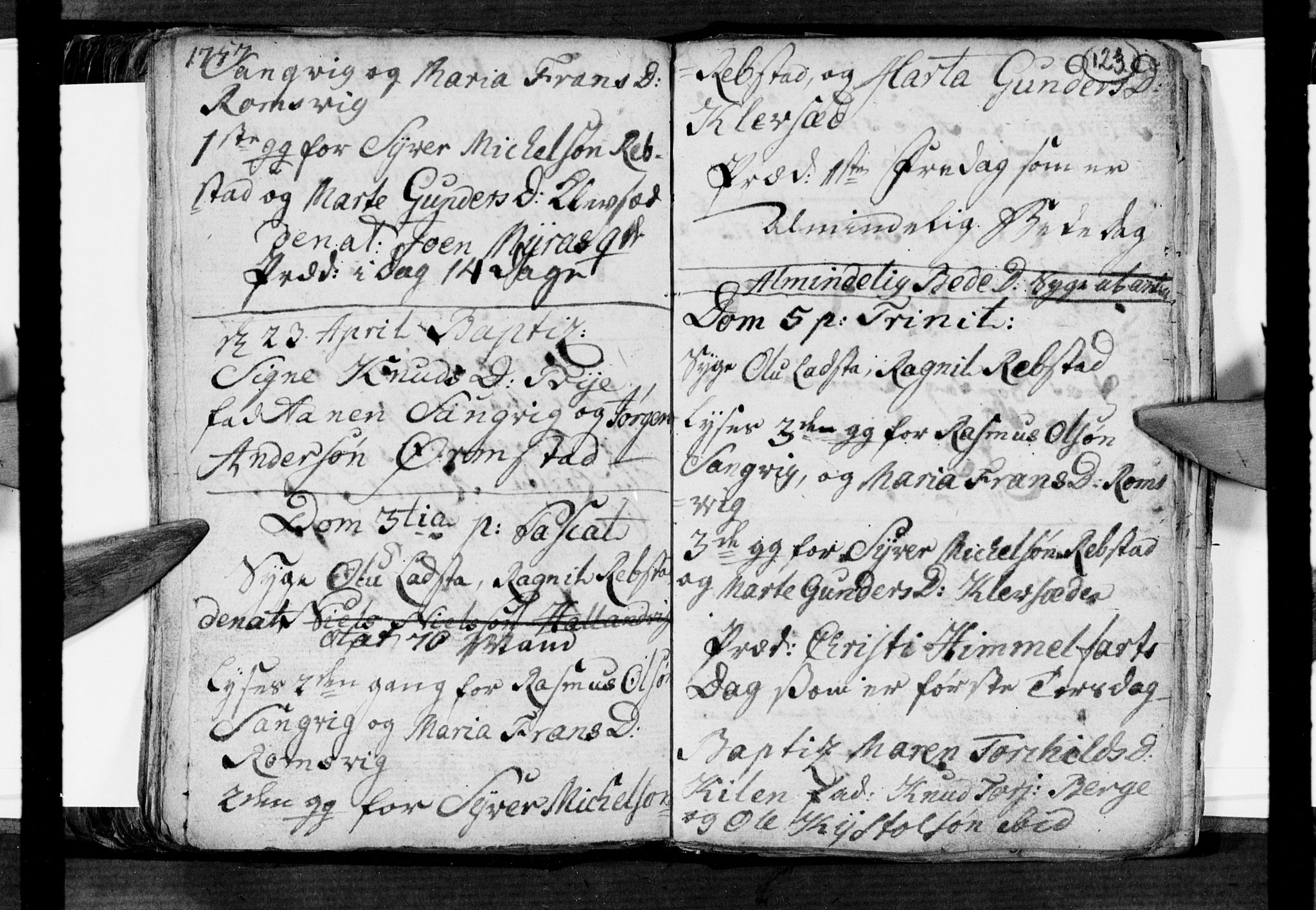 Søgne sokneprestkontor, SAK/1111-0037/F/Fa/Fab/L0003: Parish register (official) no. A 3, 1751-1759, p. 123