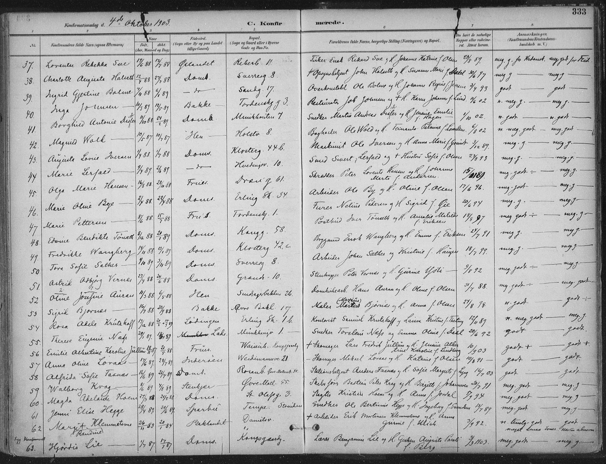 Ministerialprotokoller, klokkerbøker og fødselsregistre - Sør-Trøndelag, SAT/A-1456/601/L0062: Parish register (official) no. 601A30, 1891-1911, p. 333