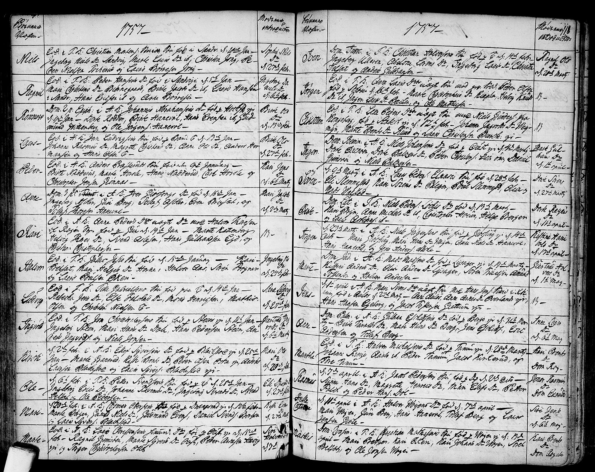 Asker prestekontor Kirkebøker, SAO/A-10256a/F/Fa/L0002: Parish register (official) no. I 2, 1733-1766, p. 118