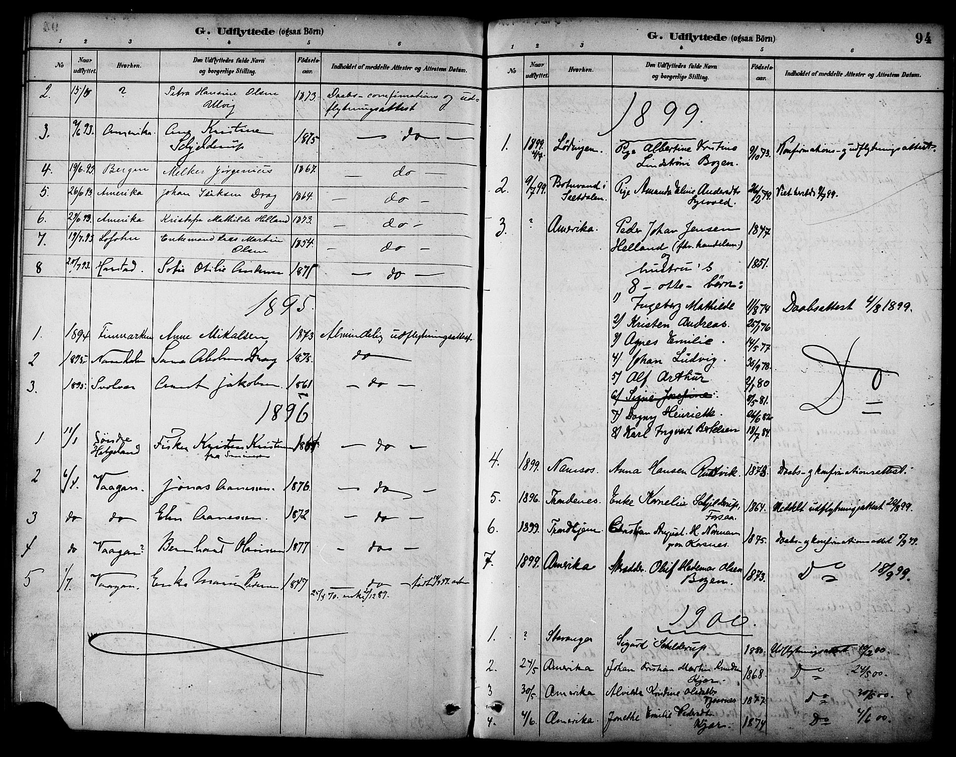 Ministerialprotokoller, klokkerbøker og fødselsregistre - Nordland, AV/SAT-A-1459/861/L0870: Parish register (official) no. 861A05, 1889-1903, p. 94