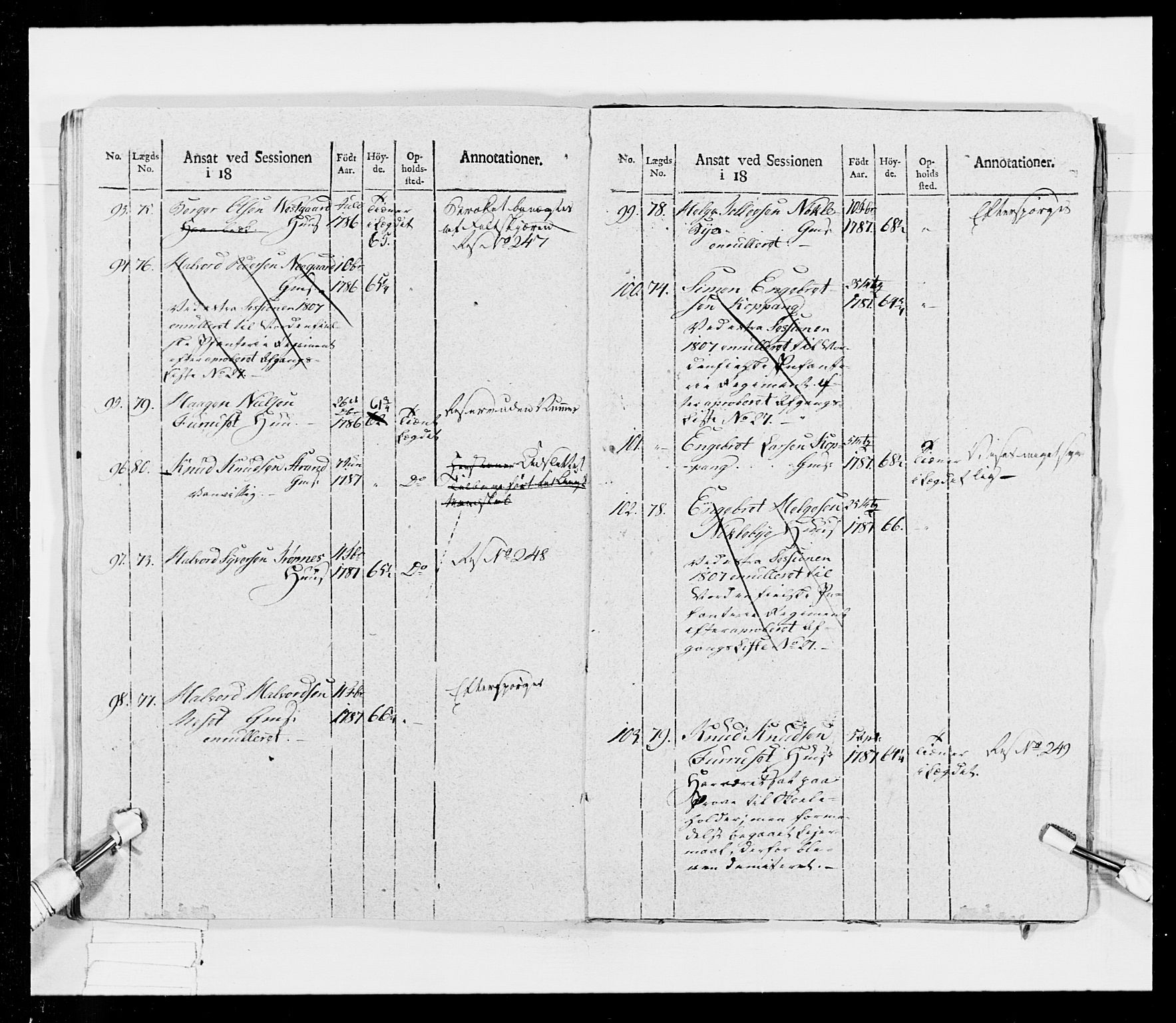 Generalitets- og kommissariatskollegiet, Det kongelige norske kommissariatskollegium, RA/EA-5420/E/Eh/L0026: Skiløperkompaniene, 1805-1810, p. 446