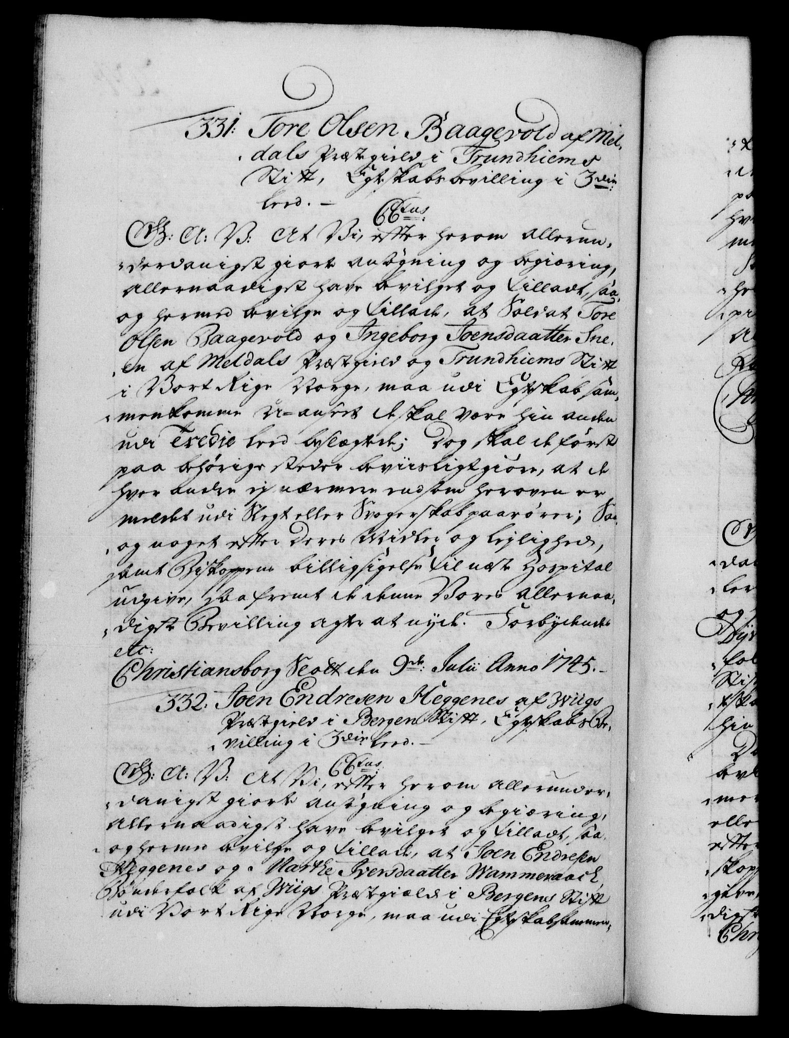 Danske Kanselli 1572-1799, RA/EA-3023/F/Fc/Fca/Fcaa/L0034: Norske registre, 1745-1746, p. 204b