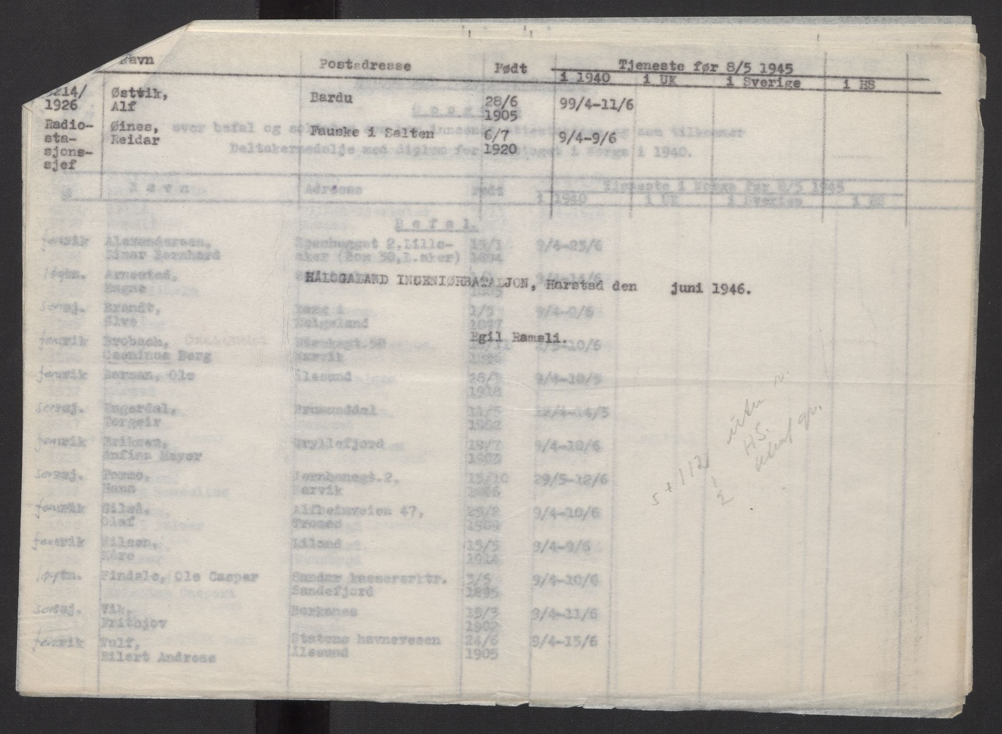 Forsvarsdepartementet, arkivet 1940-1945, AV/RA-RAFA-2062, 1940-1945, p. 313