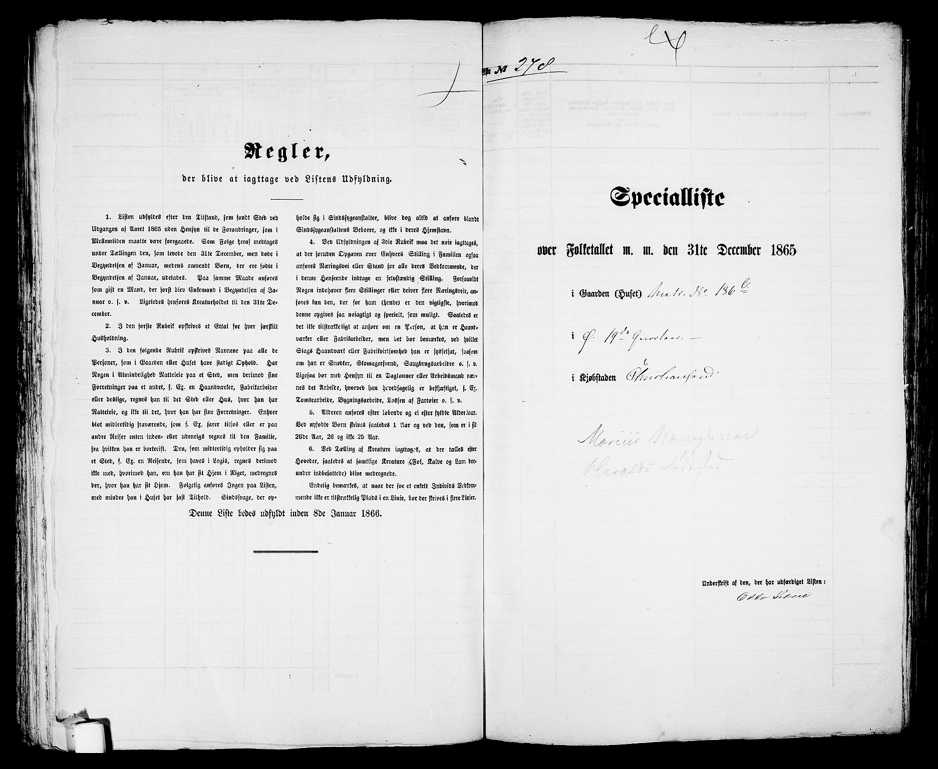 RA, 1865 census for Kristiansand, 1865, p. 578