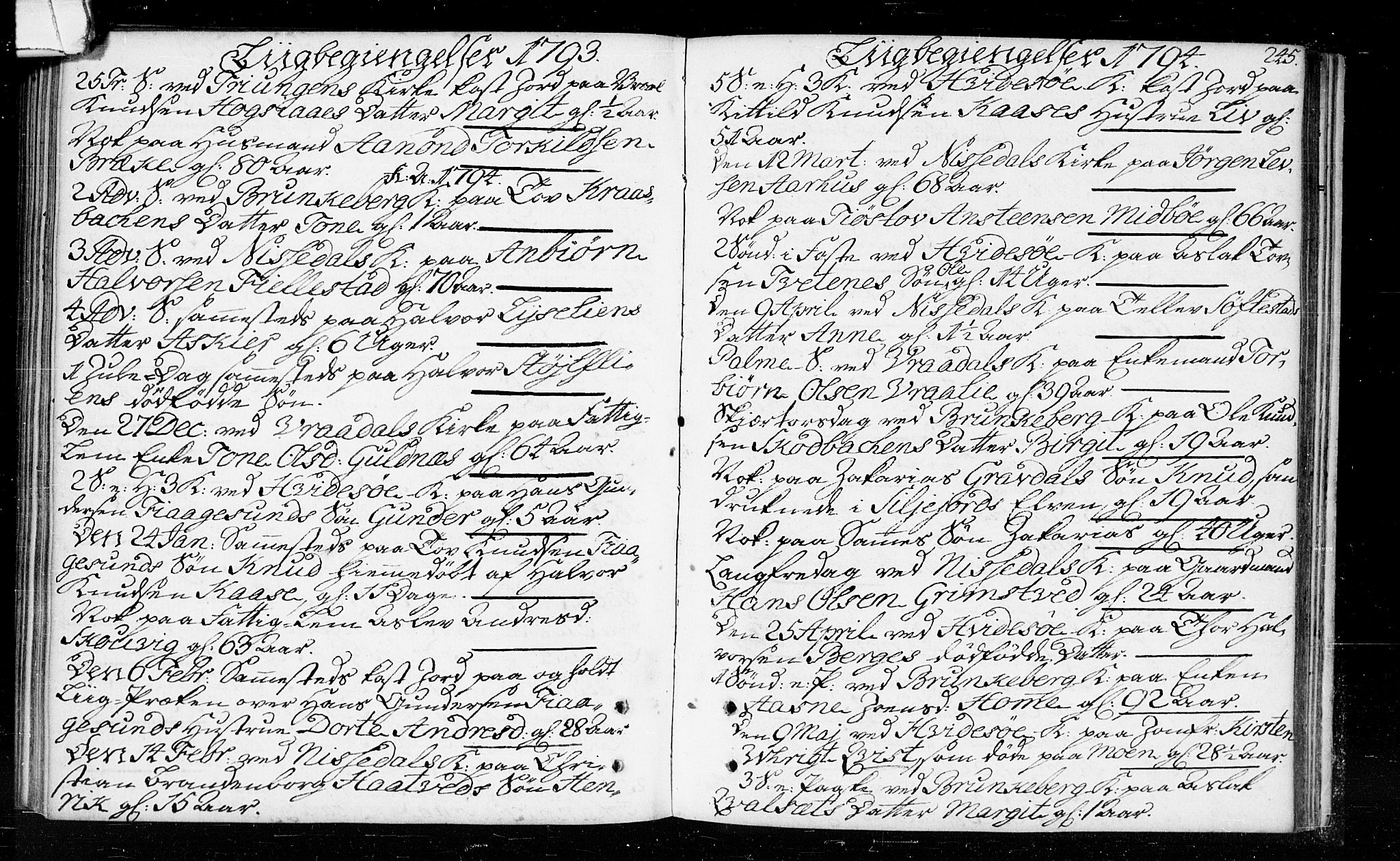 Kviteseid kirkebøker, AV/SAKO-A-276/F/Fa/L0003: Parish register (official) no. I 3, 1787-1799, p. 245