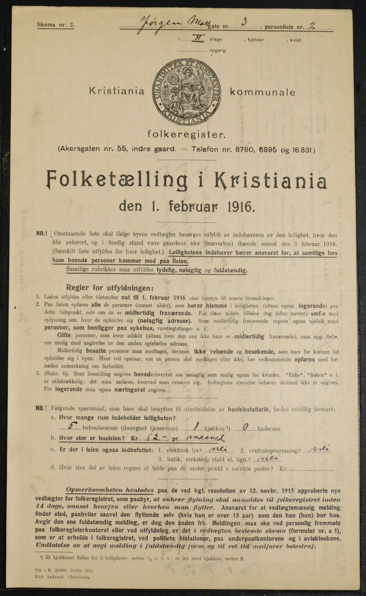 OBA, Municipal Census 1916 for Kristiania, 1916, p. 48842