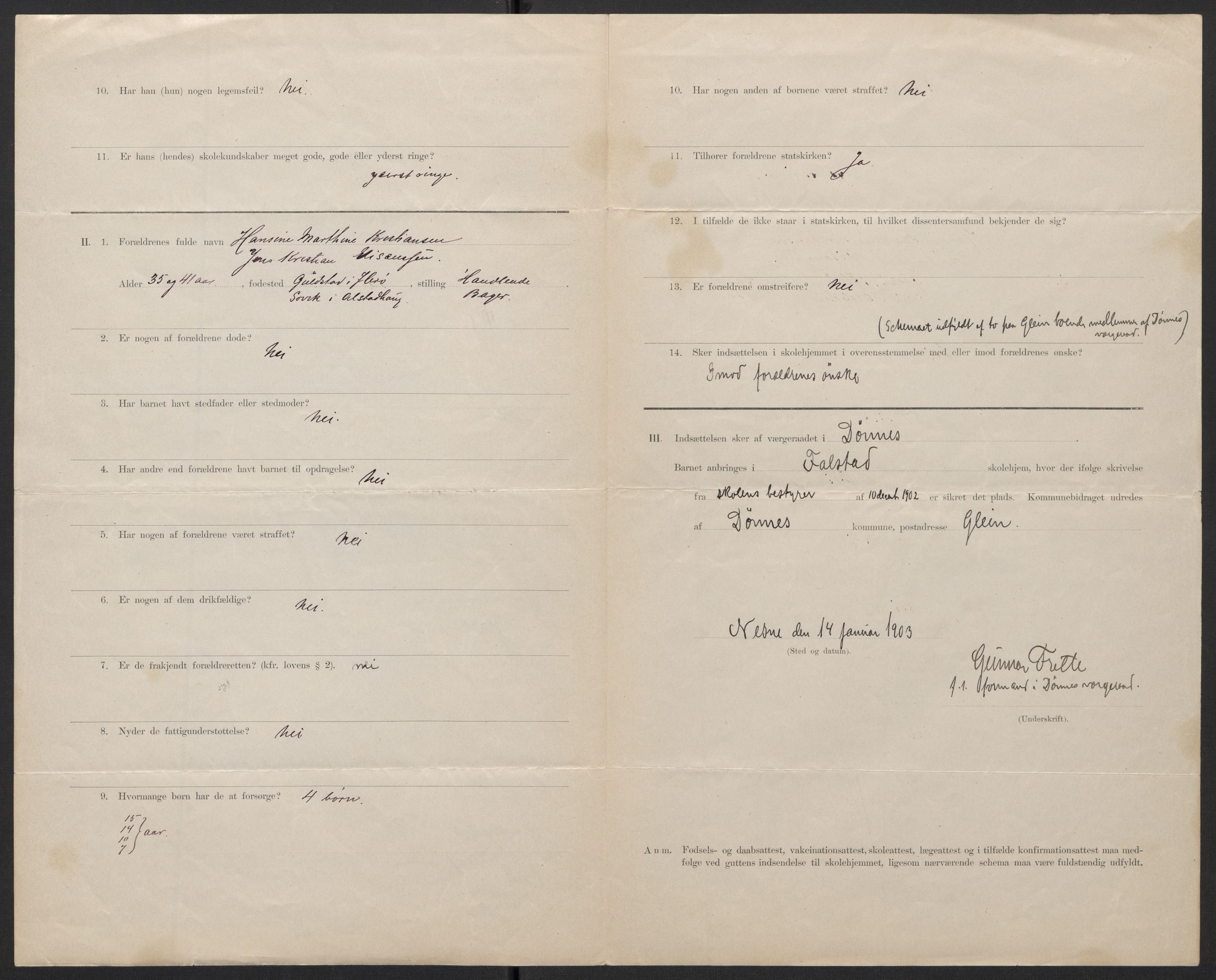 Falstad skolehjem, AV/RA-S-1676/E/Eb/L0005: Elevmapper løpenr. 99-120, 1902-1909, p. 69