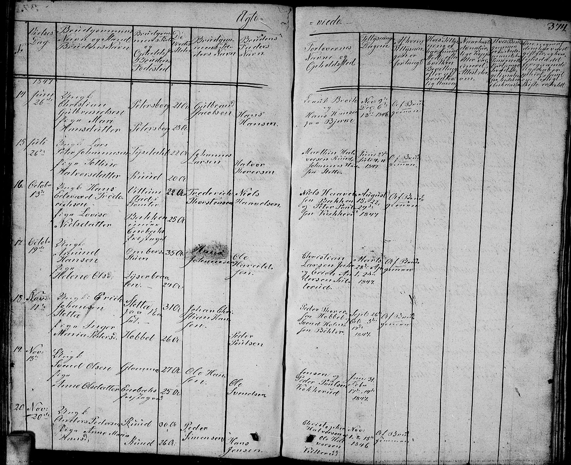 Enebakk prestekontor Kirkebøker, SAO/A-10171c/G/Ga/L0003: Parish register (copy) no. I 3, 1833-1849, p. 374