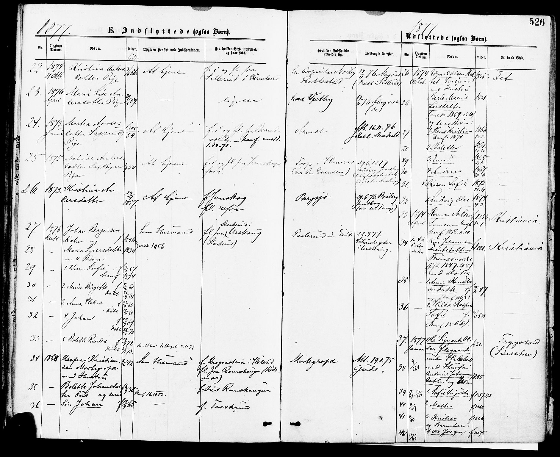 Høland prestekontor Kirkebøker, AV/SAO-A-10346a/F/Fa/L0012.a: Parish register (official) no. I 12A, 1869-1879, p. 526